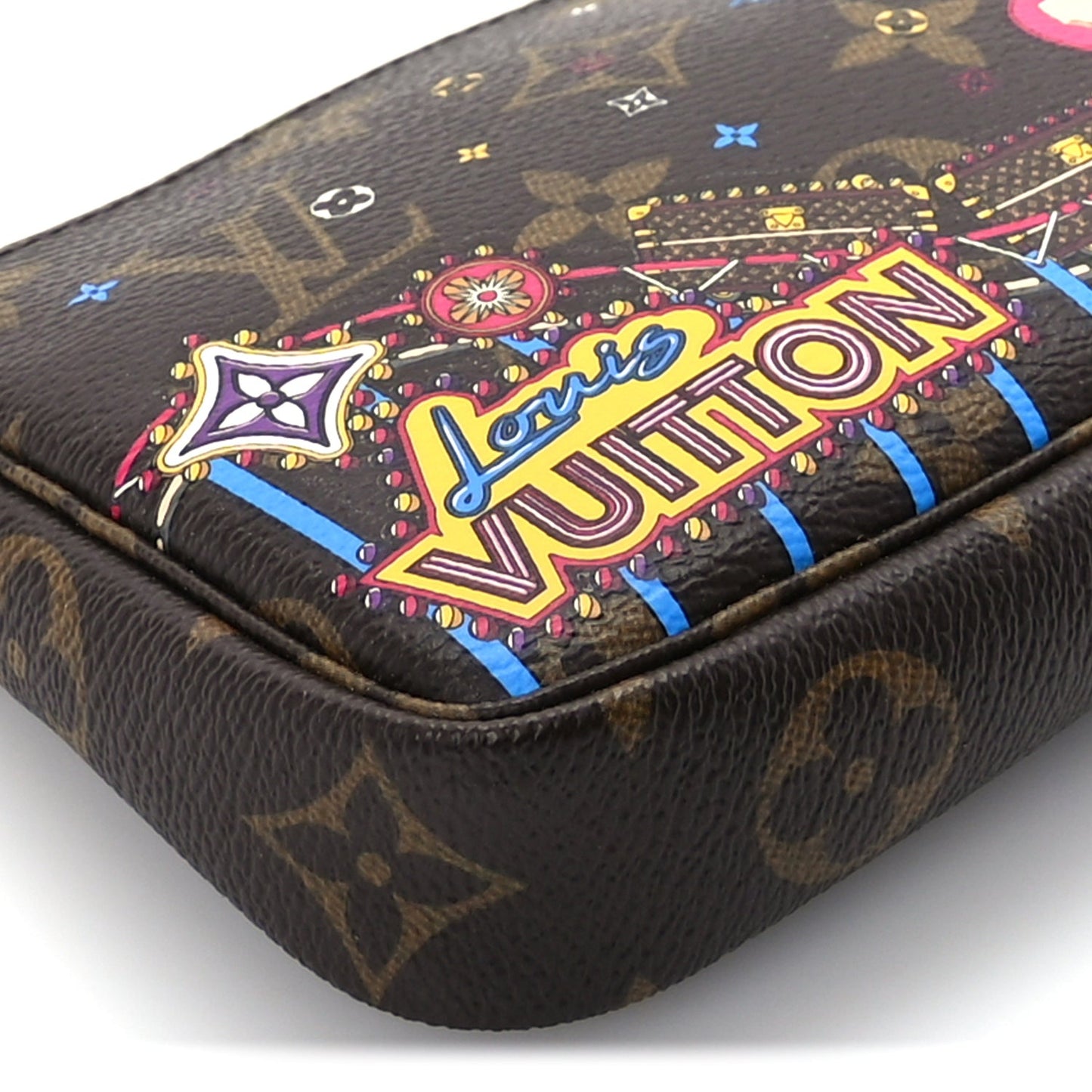 Louis Vuitton Monogram 2020 Christmas Animation Roller Coaster Mini Pochette Accessories Pivoine