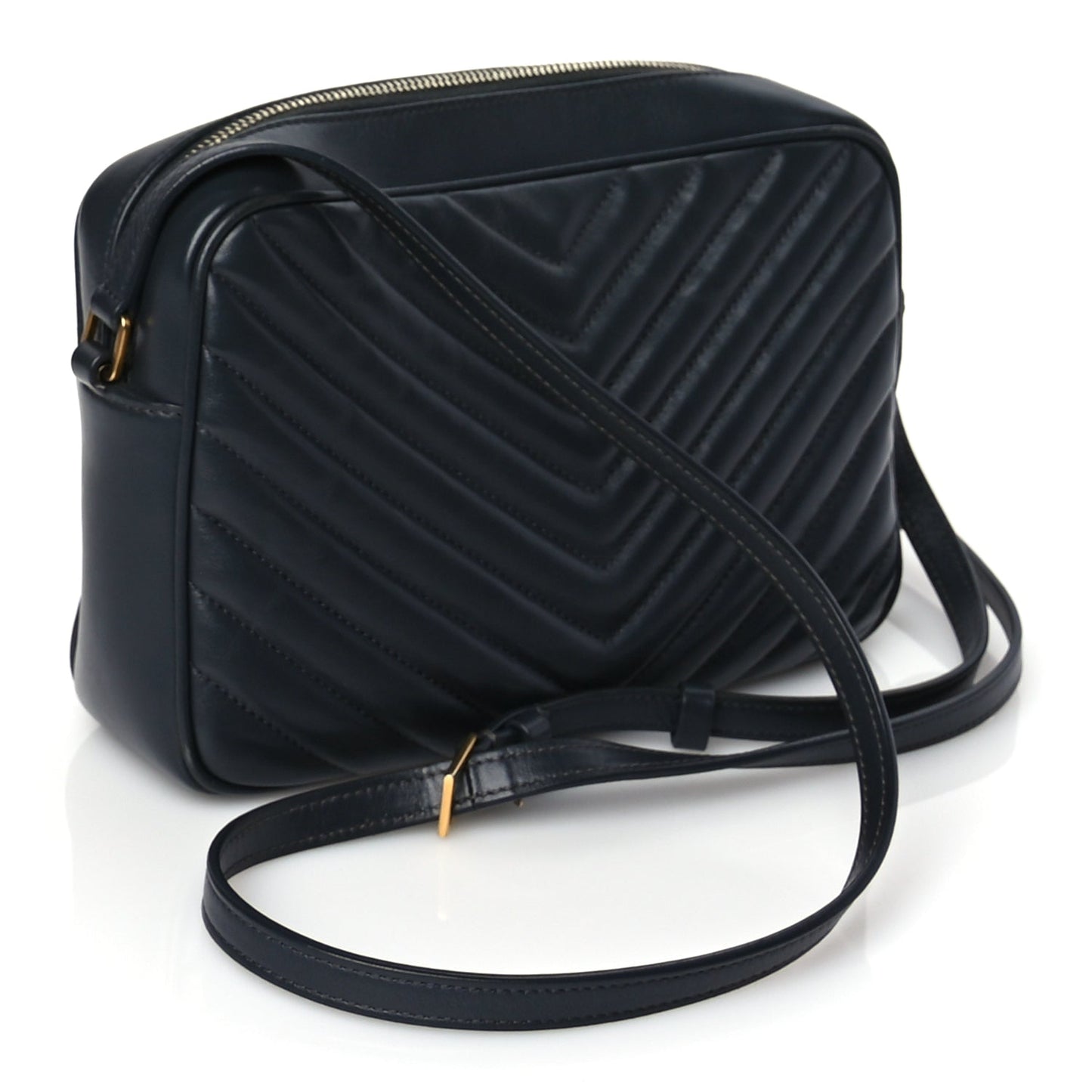 Saint Laurent Calfskin Matelasse Monogram Lou Camera Bag  Navy