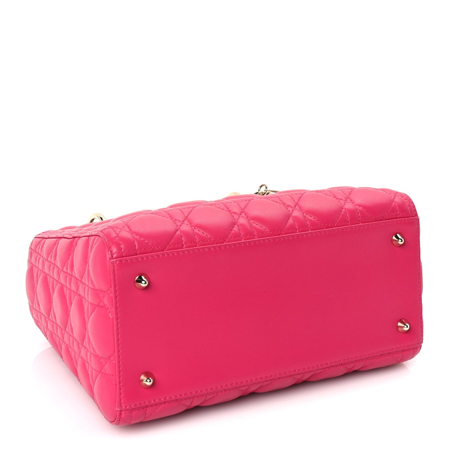 Christian Dior Lambskin Cannage Medium Lady Dior  Fuchsia