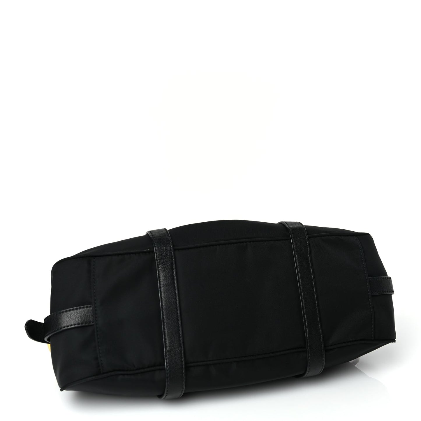 Prada Tessuto Nylon Soft Calfskin Shopping Satchel Black