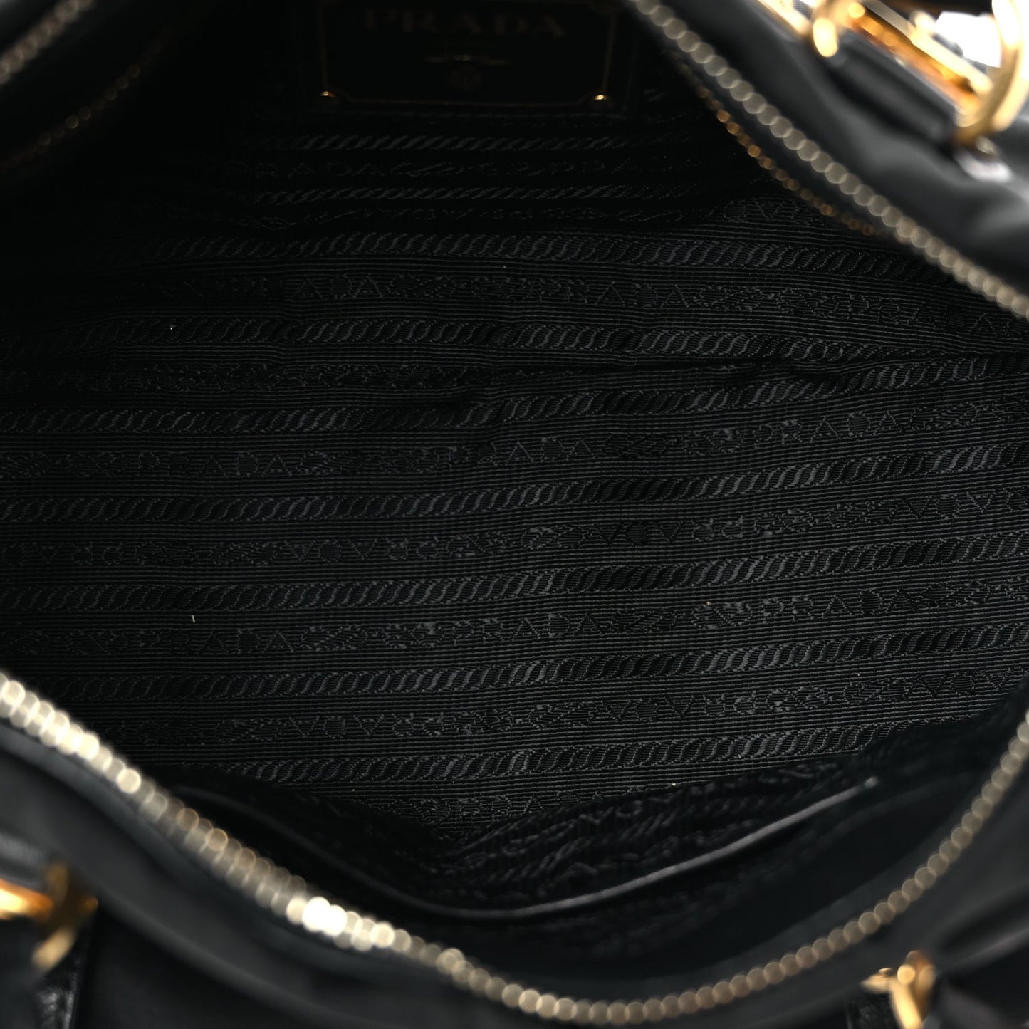 Prada Tessuto Nylon Soft Calfskin Shopping Satchel Black