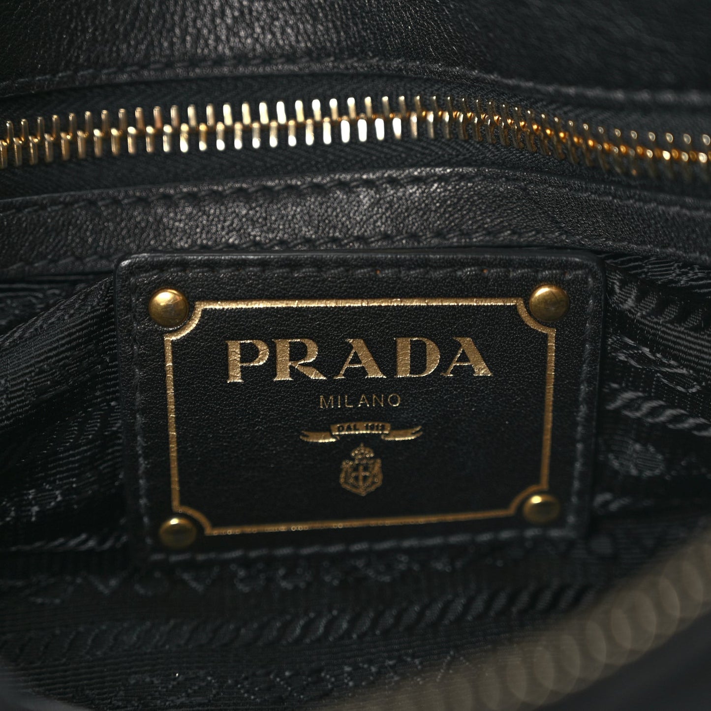 Prada Tessuto Nylon Soft Calfskin Shopping Satchel Black