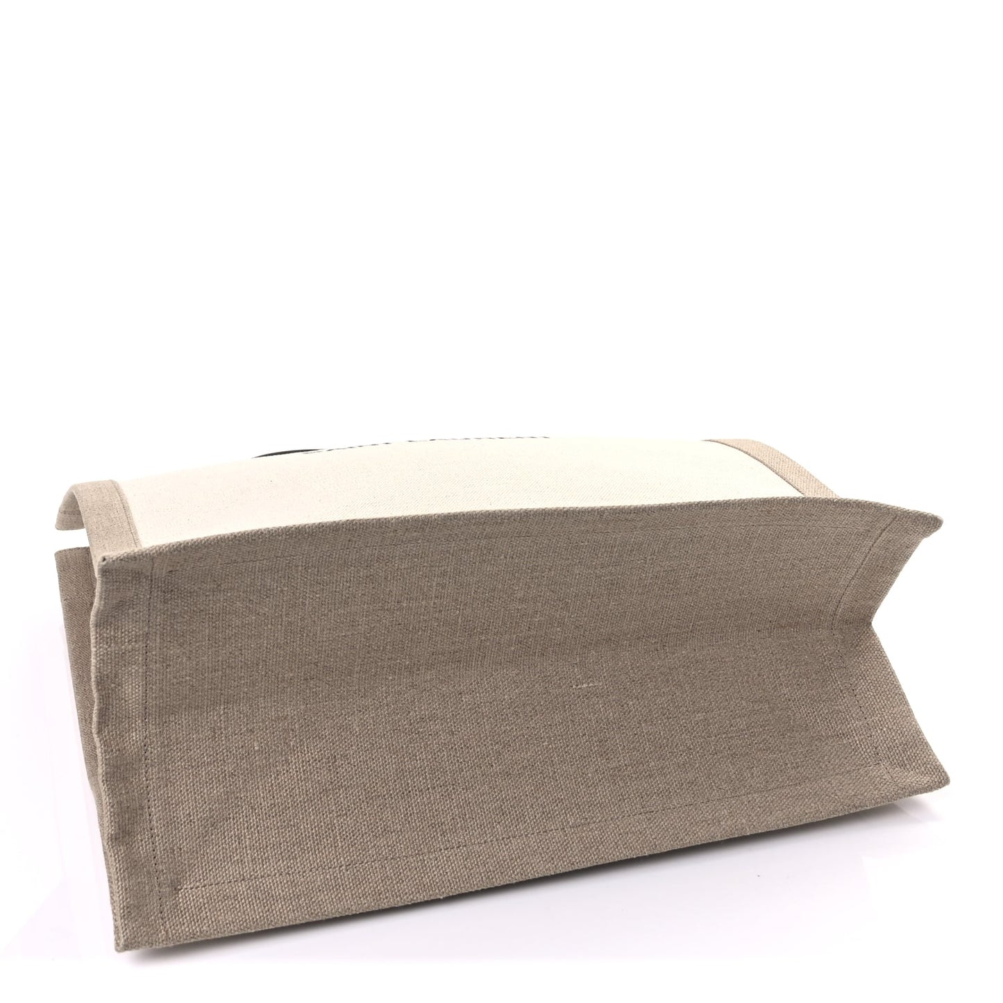 Saint Laurent Linen Calfskin Rive Gauche North South Tote Optic White