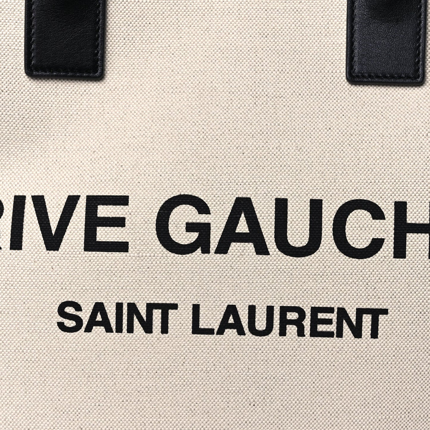 Saint Laurent Linen Calfskin Rive Gauche North South Tote Optic White