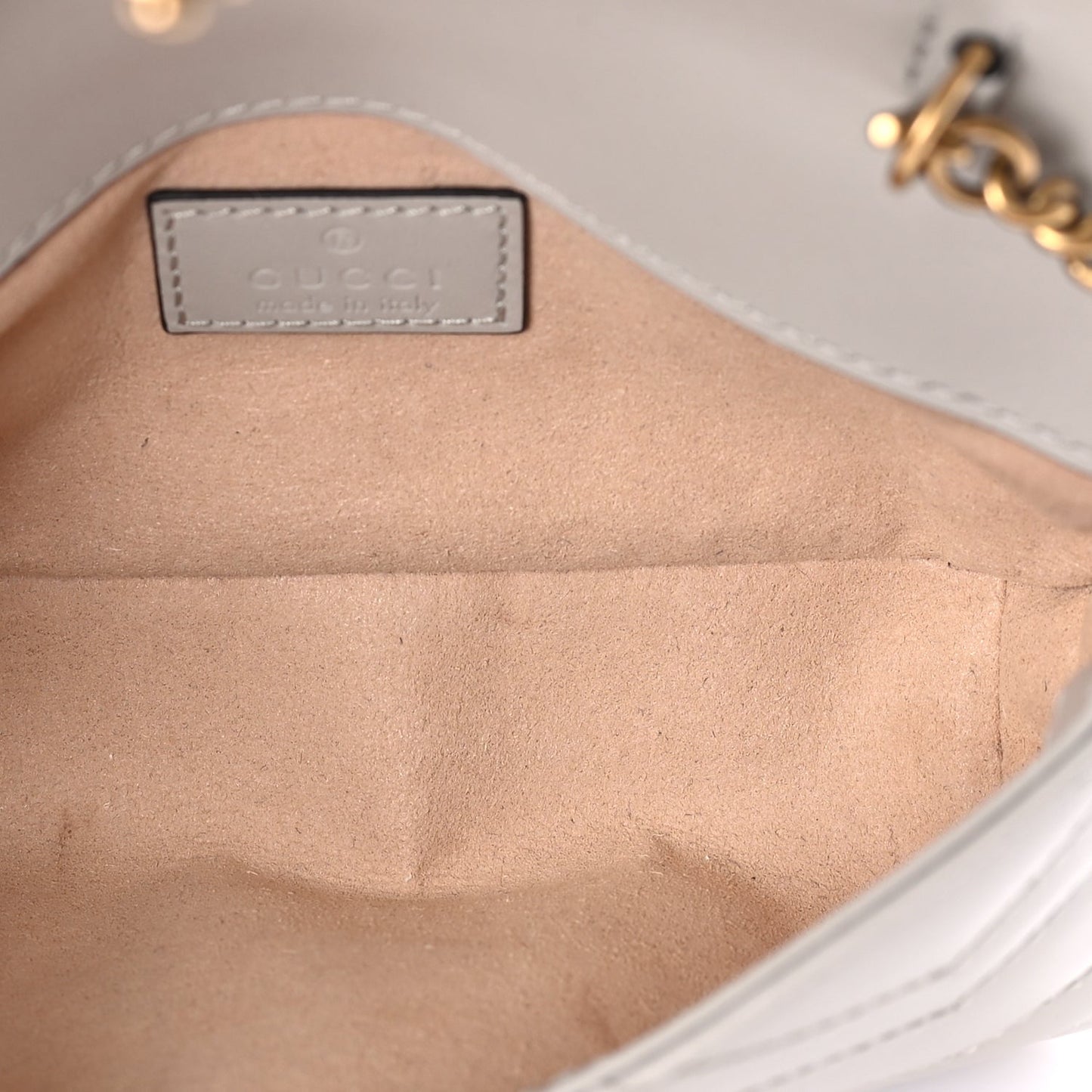 Gucci Calfskin Matelasse Super Mini GG Marmont Shoulder Bag Grey