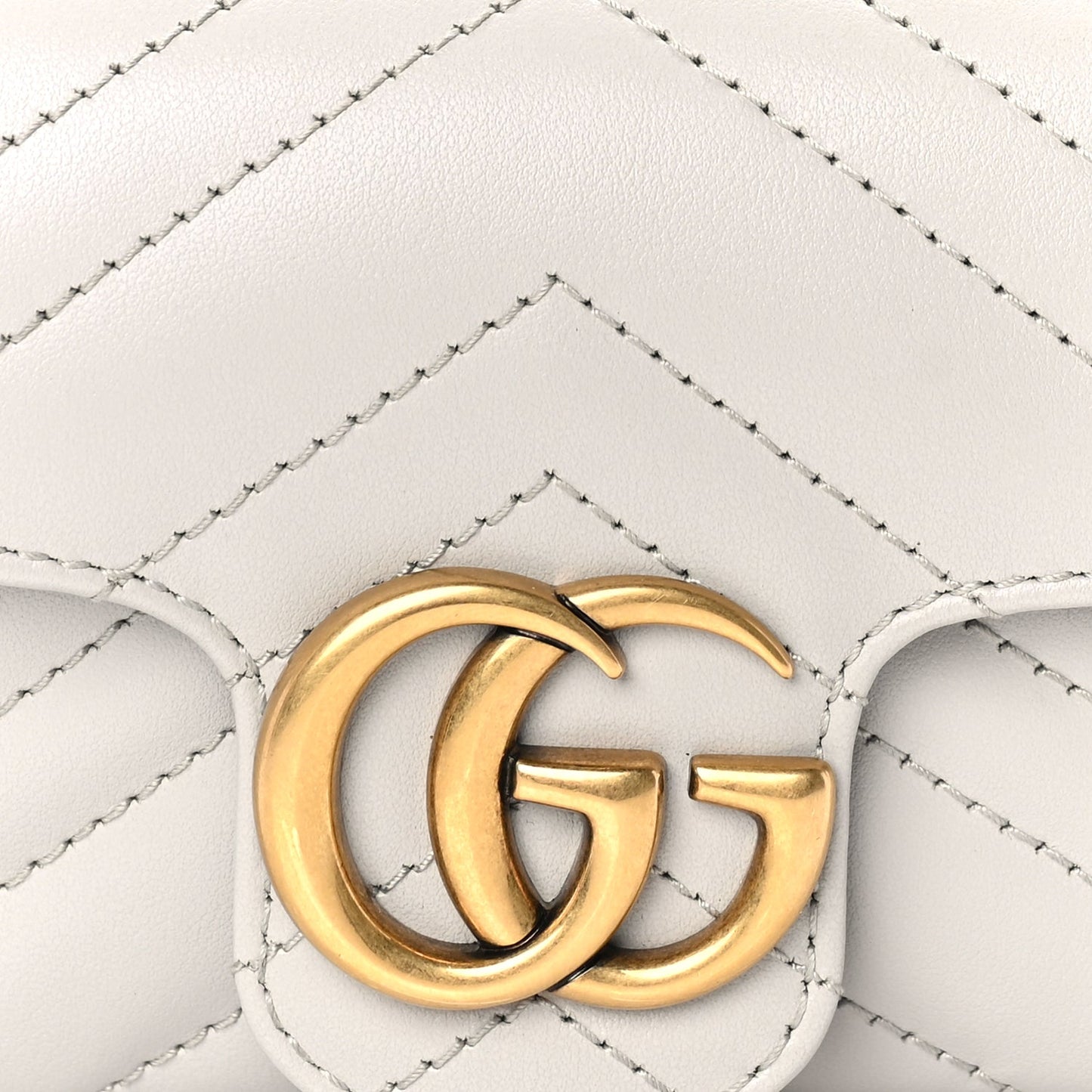 Gucci Calfskin Matelasse Super Mini GG Marmont Shoulder Bag Grey