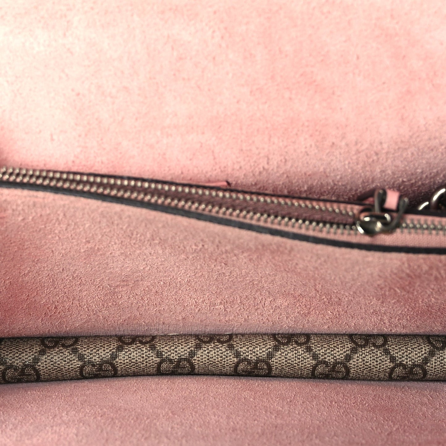 Gucci GG Supreme Monogram Suede Crystal Small Dionysus Shoulder Bag  Beige Ebony Light Peonia