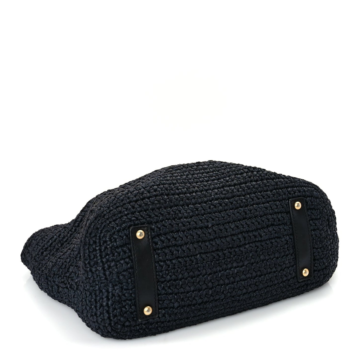 Chanel Straw Raffia Tote Black