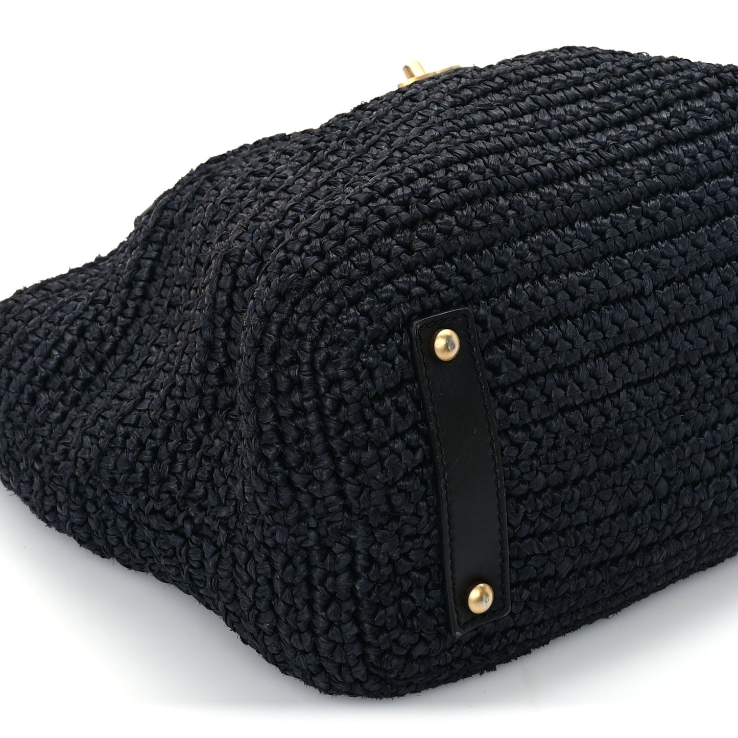 Chanel Straw Raffia Tote Black