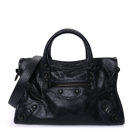 Balenciaga Agneau Arena Classic Hardware Small Le City  Black