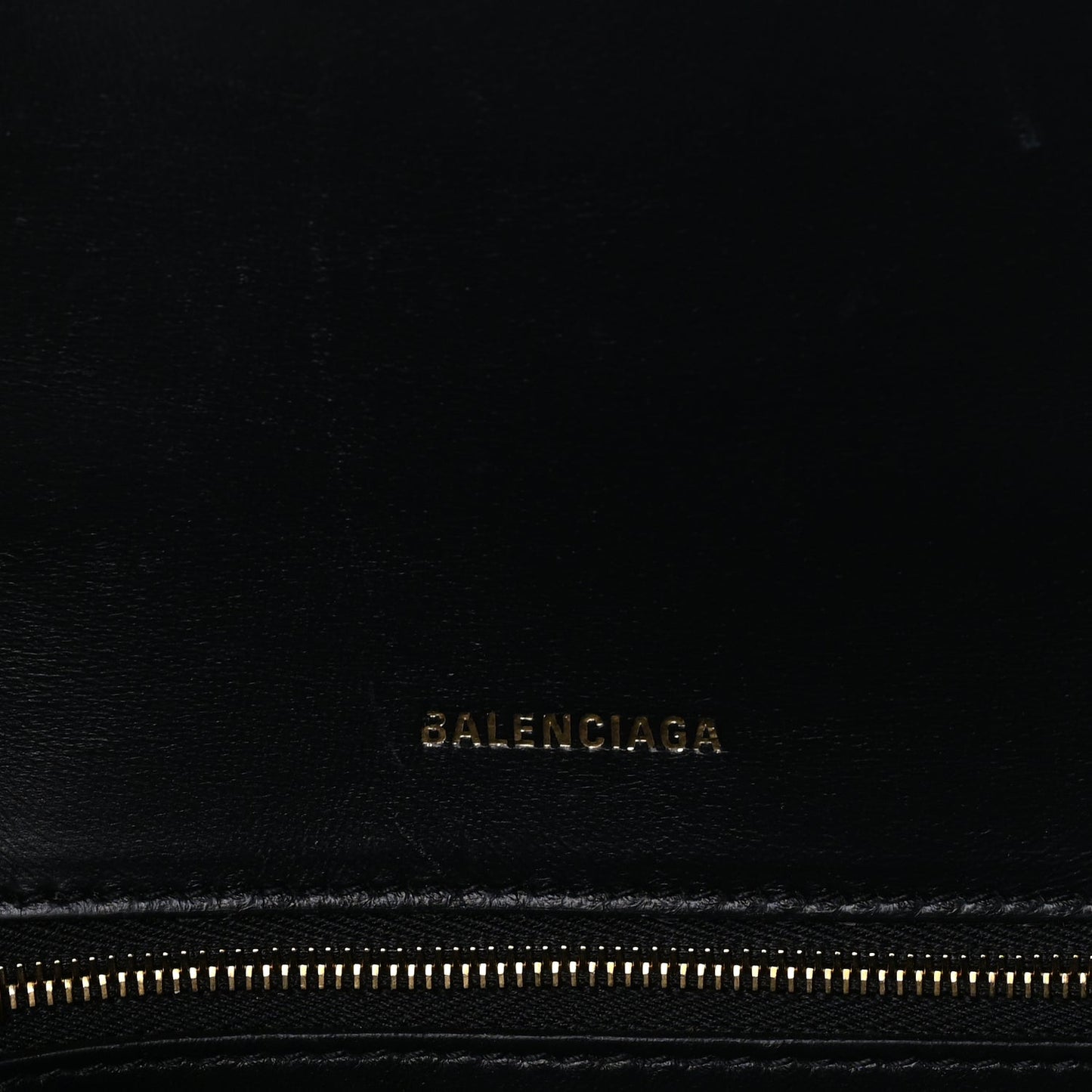 Balenciaga Shiny Box Calfskin Small Hourglass Top Handle Bag  Black