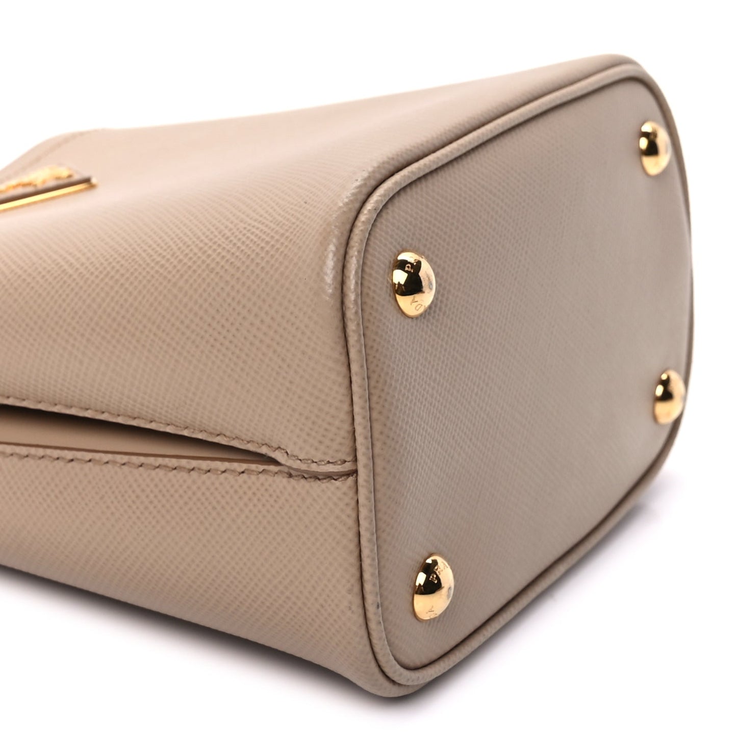 Prada Saffiano Cuir Calfskin Small Panier Bucket Bag Cipria
