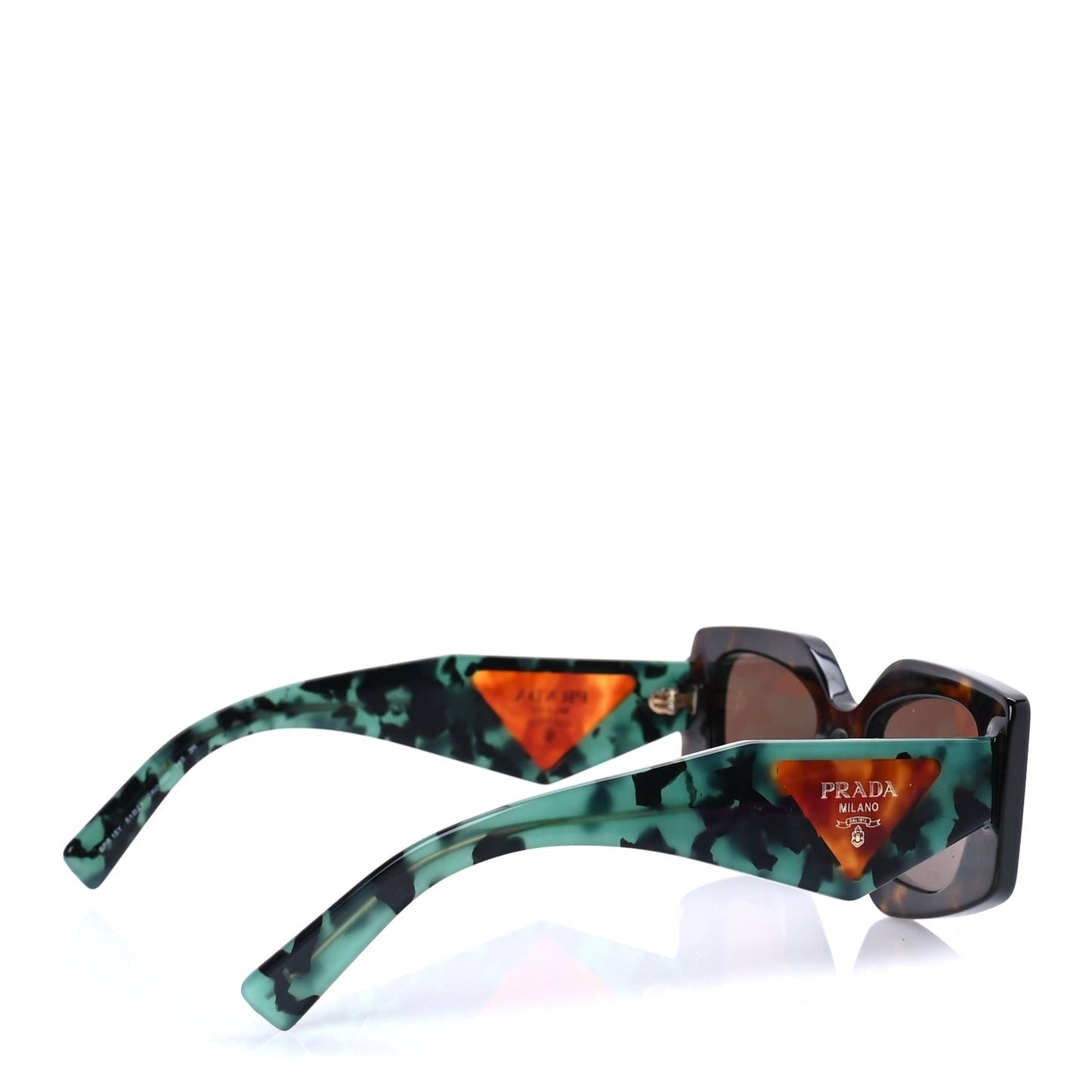 Prada Acetate Symbole Sunglasses SPR 15Y Tortoise Green