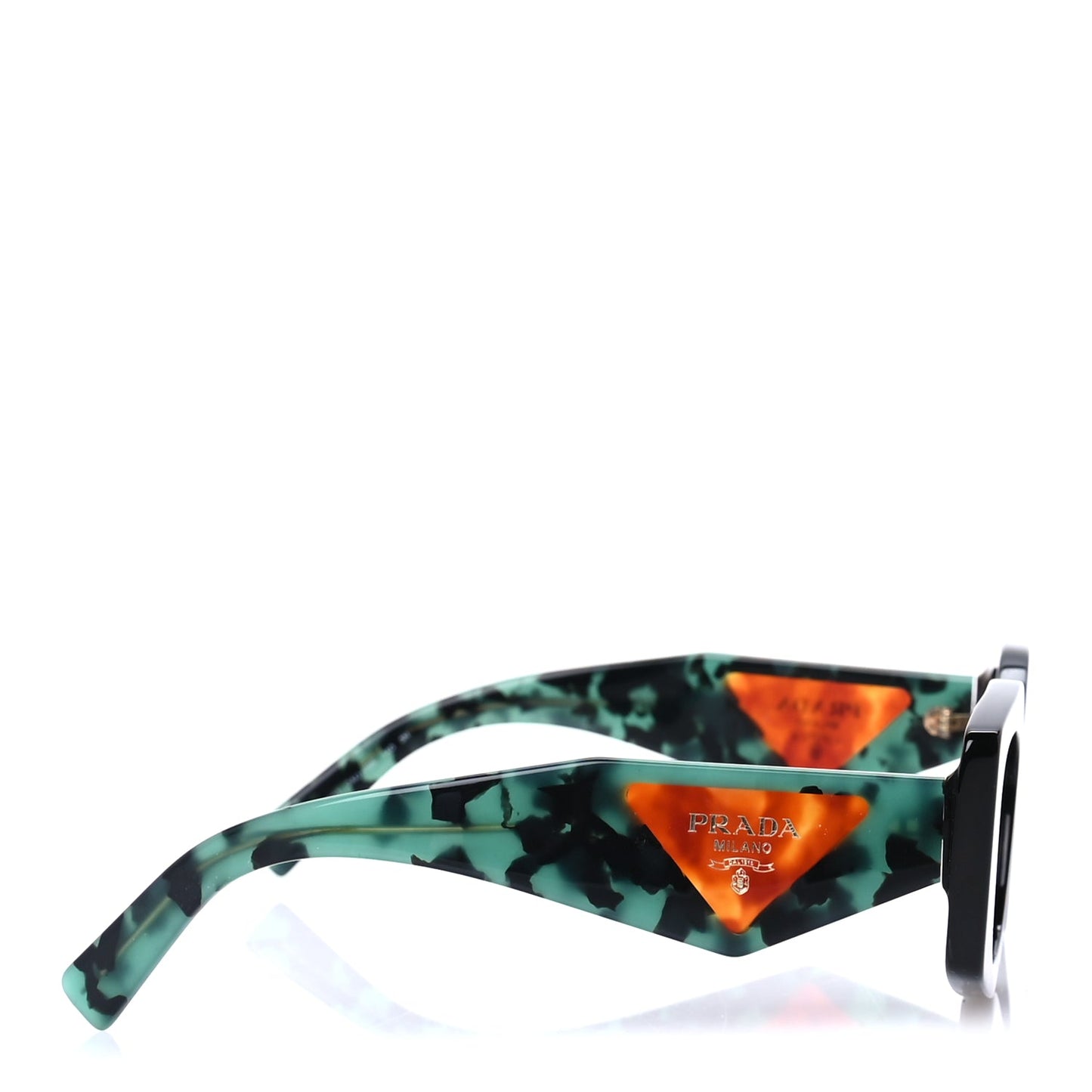 Prada Acetate Symbole Sunglasses SPR 15Y Tortoise Green