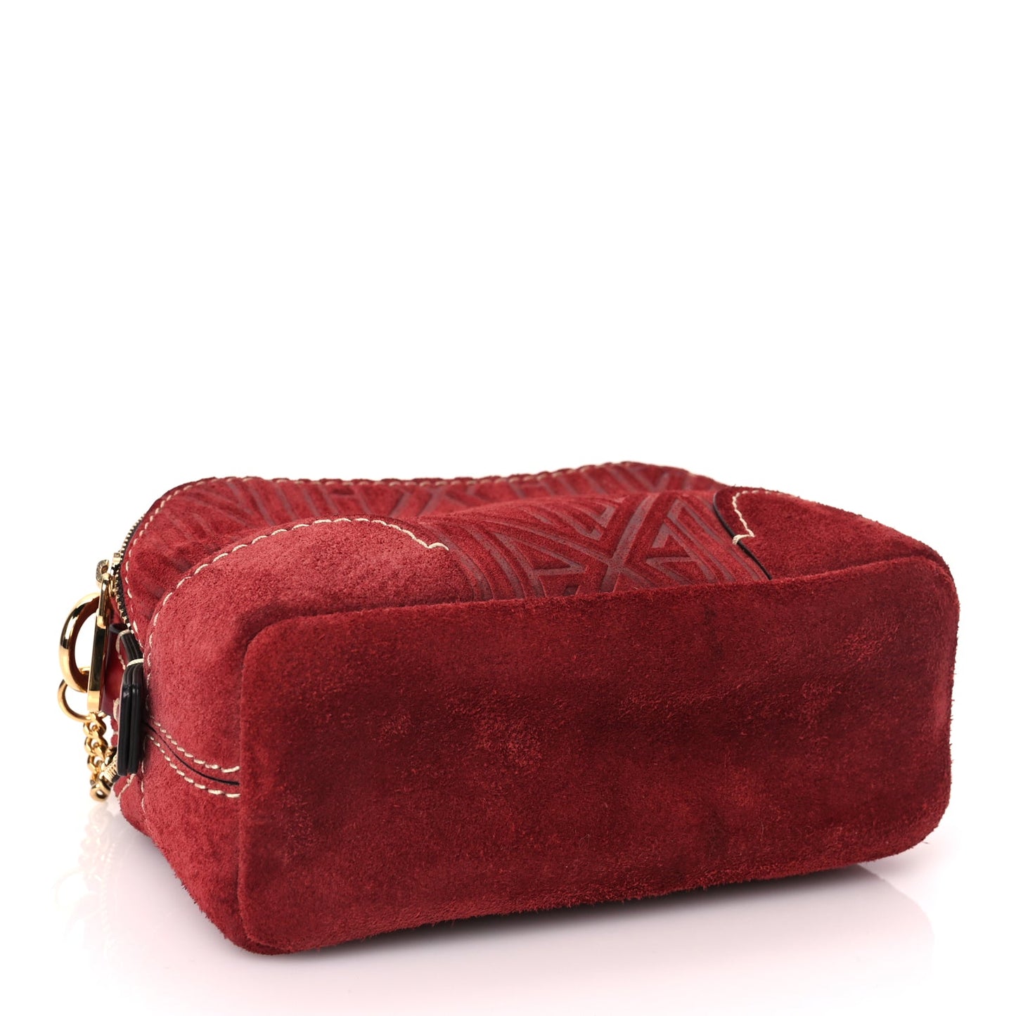 Chloe Suede Mini Daria Chain Bag Red