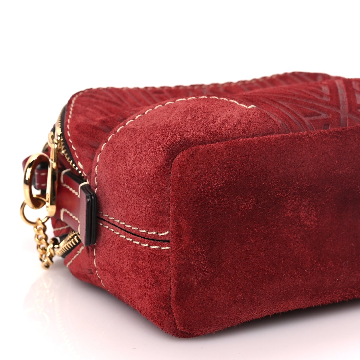 Chloe Suede Mini Daria Chain Bag Red