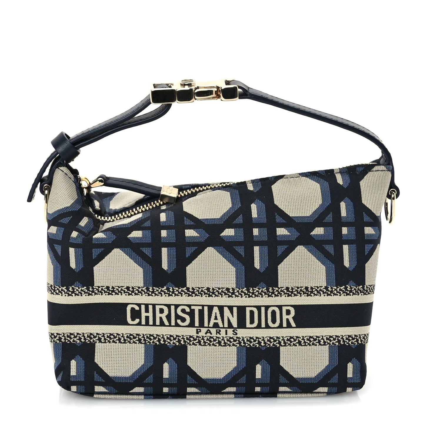 Christian Dior Technical Fabric Macrocannage DiorTravel Nomad Pouch  Beige Blue