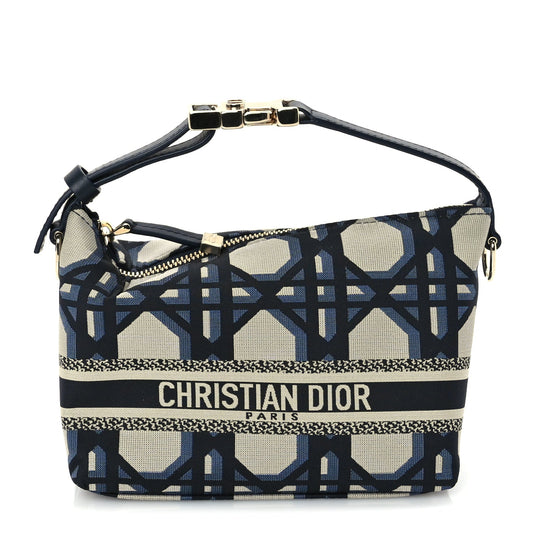 Christian Dior Technical Fabric Macrocannage DiorTravel Nomad Pouch  Beige Blue