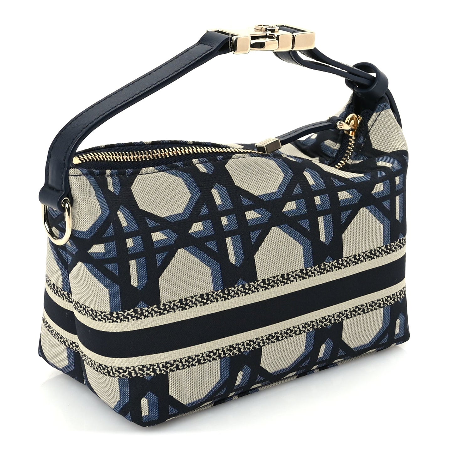 Christian Dior Technical Fabric Macrocannage DiorTravel Nomad Pouch  Beige Blue
