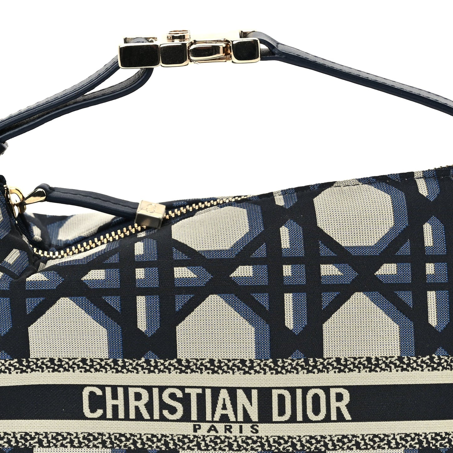 Christian Dior Technical Fabric Macrocannage DiorTravel Nomad Pouch  Beige Blue