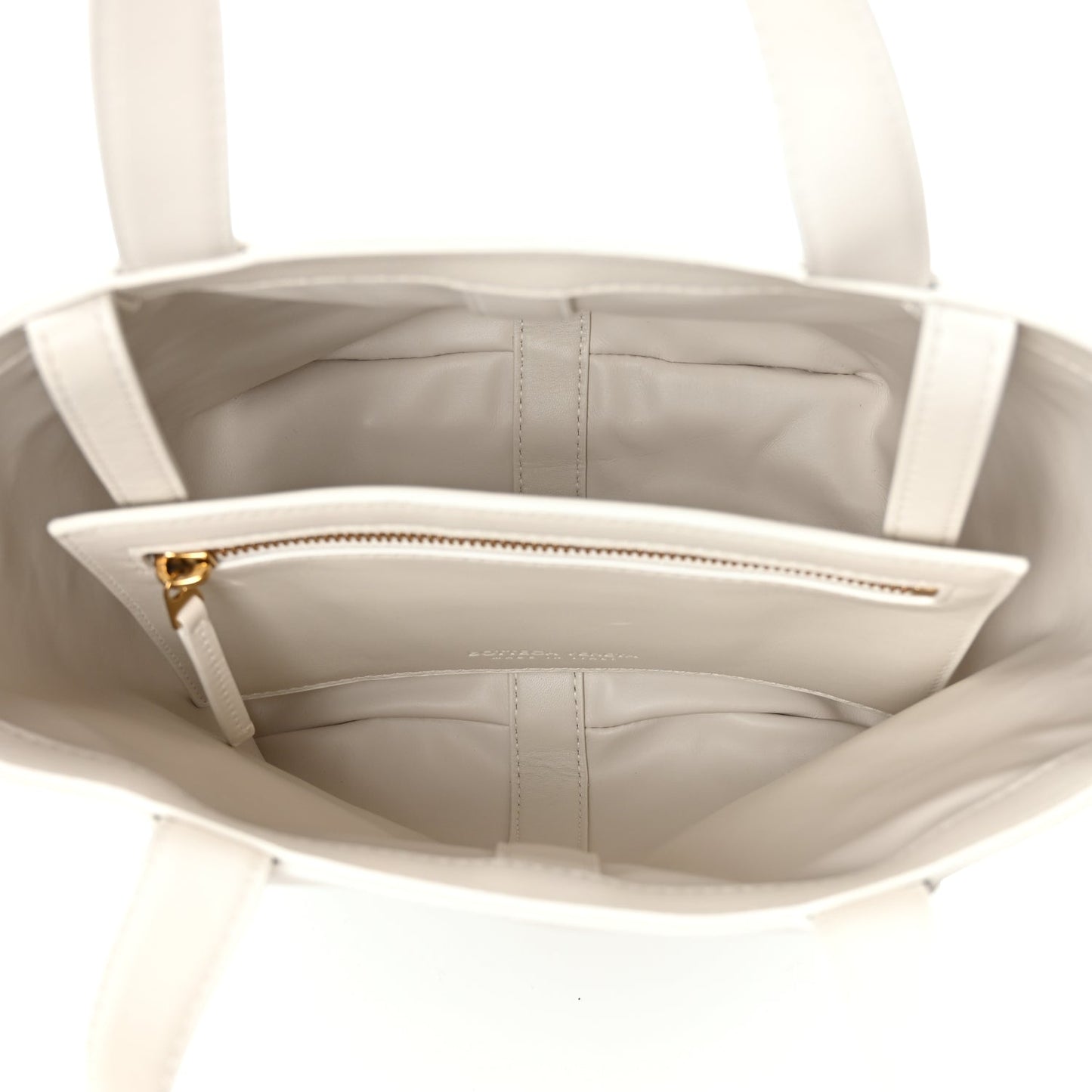 Bottega Veneta Nappa Intrecciato Small Flip Flap Tote Chalk