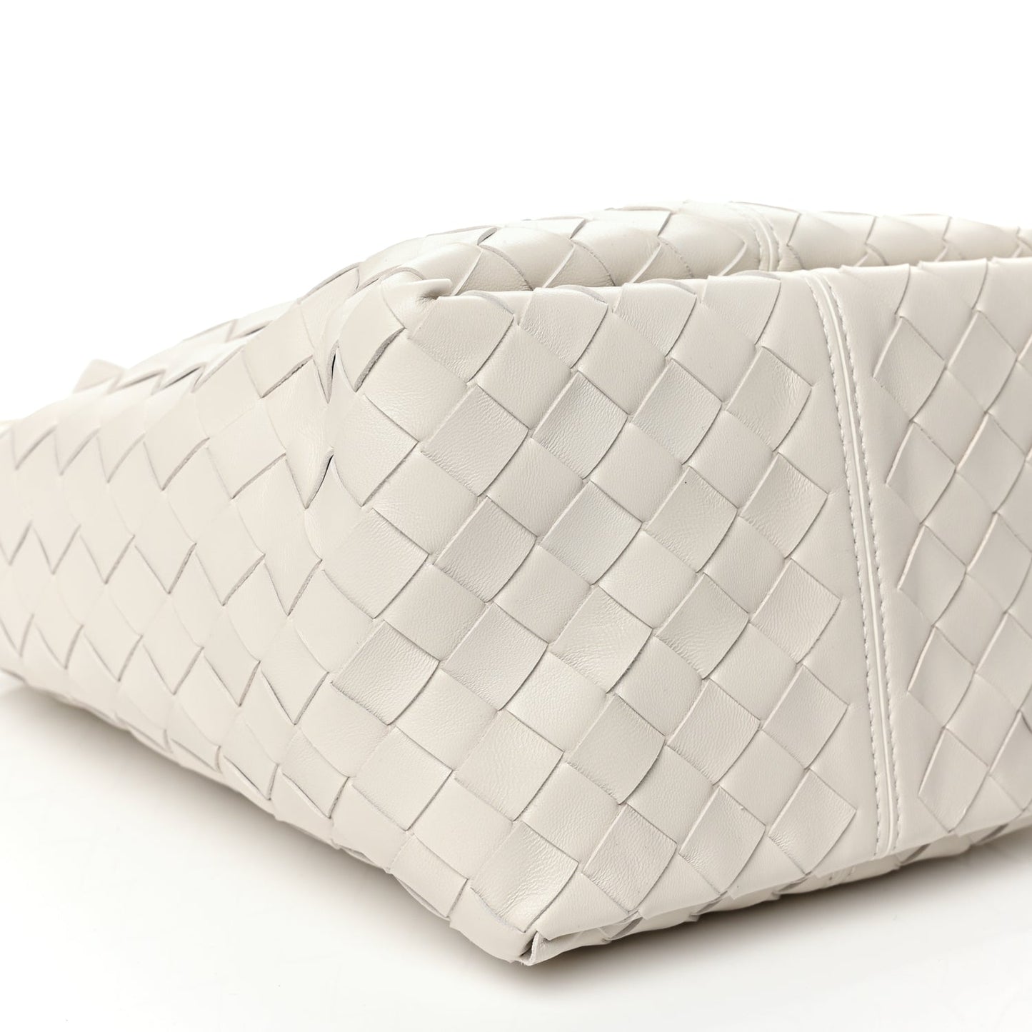 Bottega Veneta Nappa Intrecciato Small Flip Flap Tote Chalk