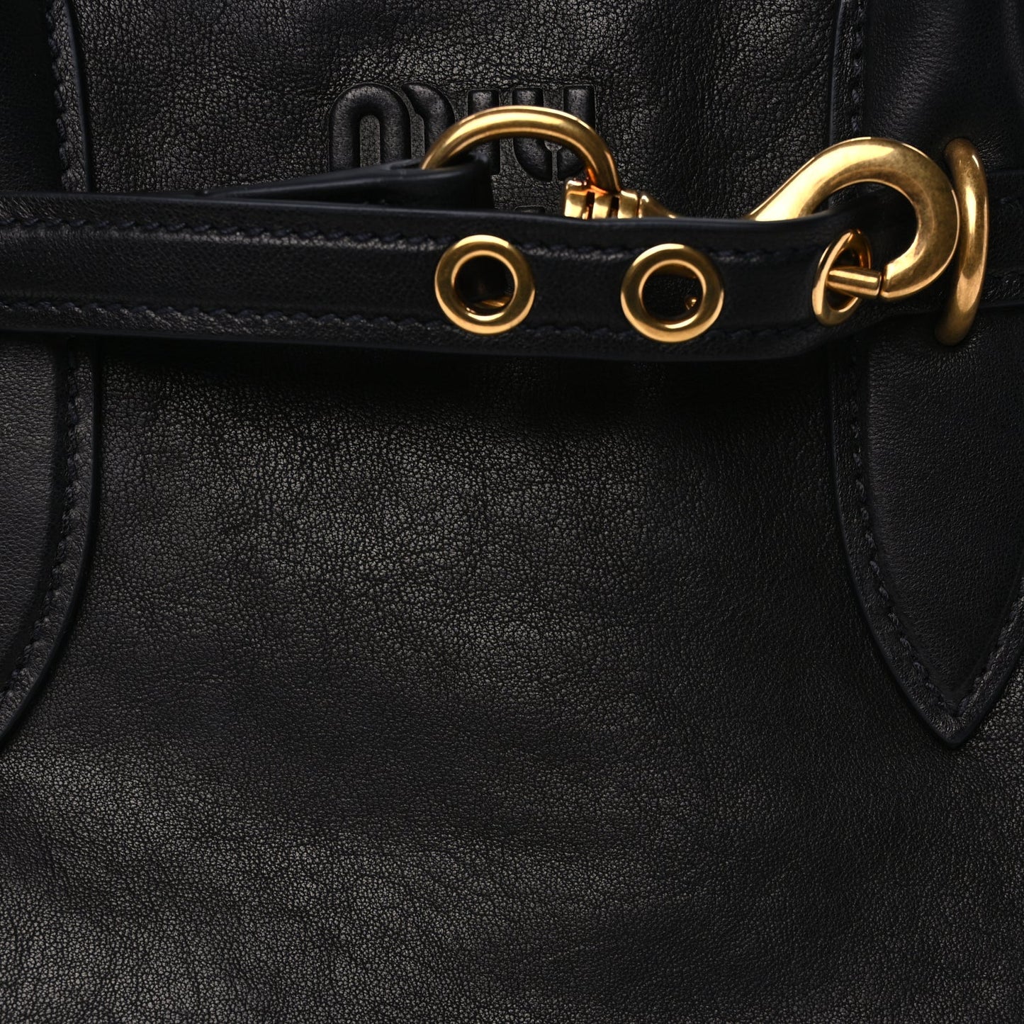 Miu Miu Nappa Medium Aventure Bag  Black