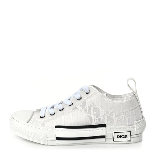 Christian Dior Technical Canvas Oblique Oblique Mens B23 Low Top Sneakers 40 White