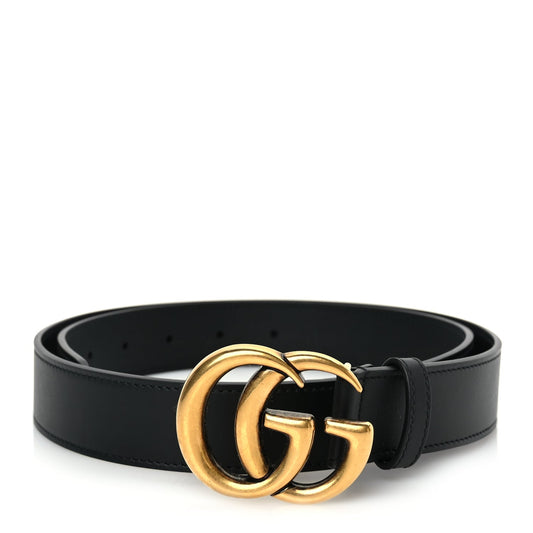 Gucci Calfskin Double G 30mm Belt 90 36 Black