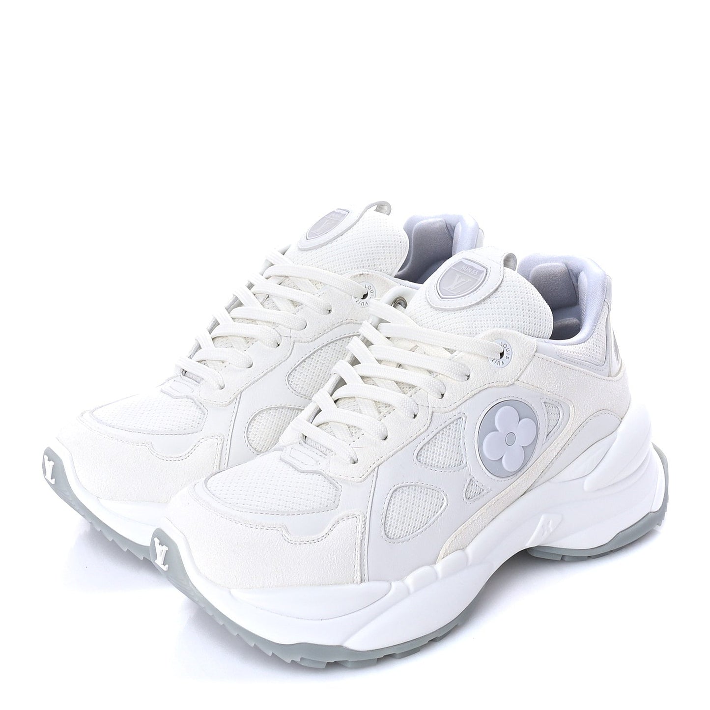 Louis Vuitton Calfskin Run 55 Sneakers 38.5 White