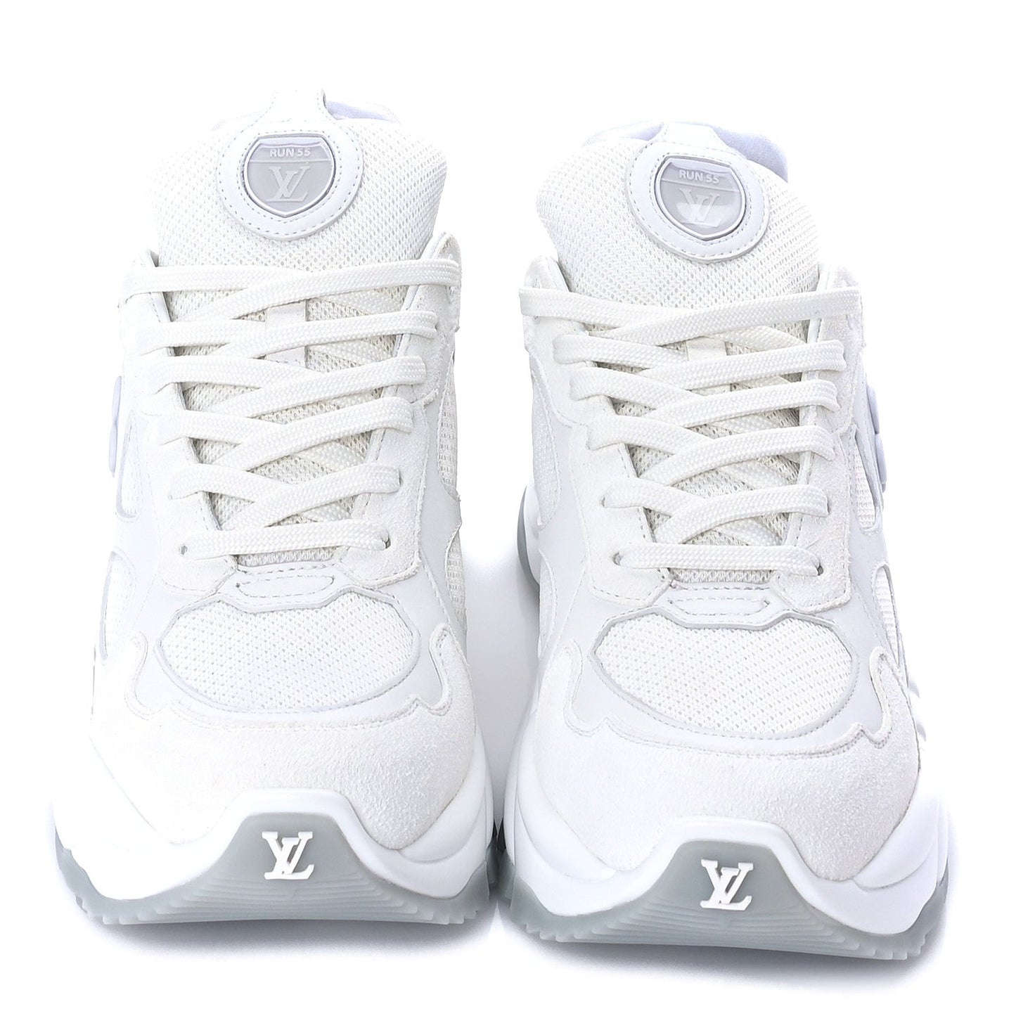 Louis Vuitton Calfskin Run 55 Sneakers 38.5 White