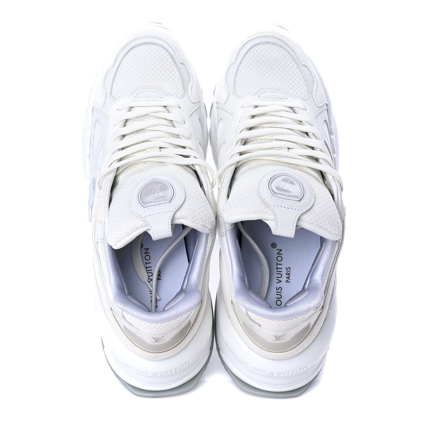 Louis Vuitton Calfskin Run 55 Sneakers 38.5 White