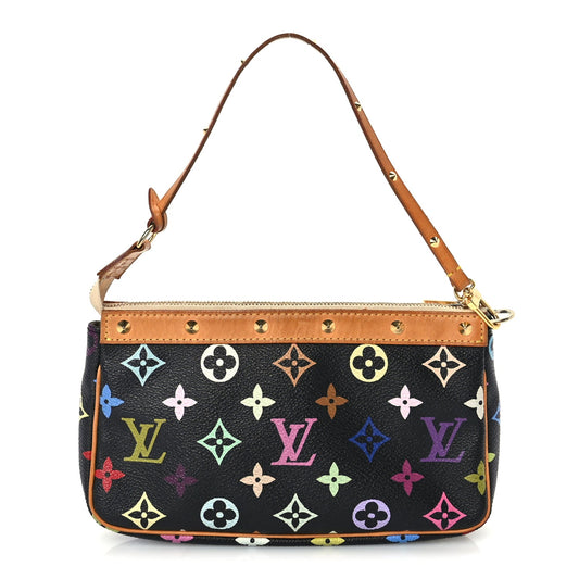 Louis Vuitton Monogram Multicolor Pochette Accessories  Black