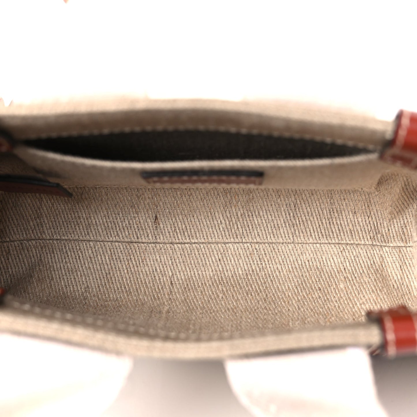 Chloe Cotton Calfskin Mini Woody Ribbon Tote White Brown