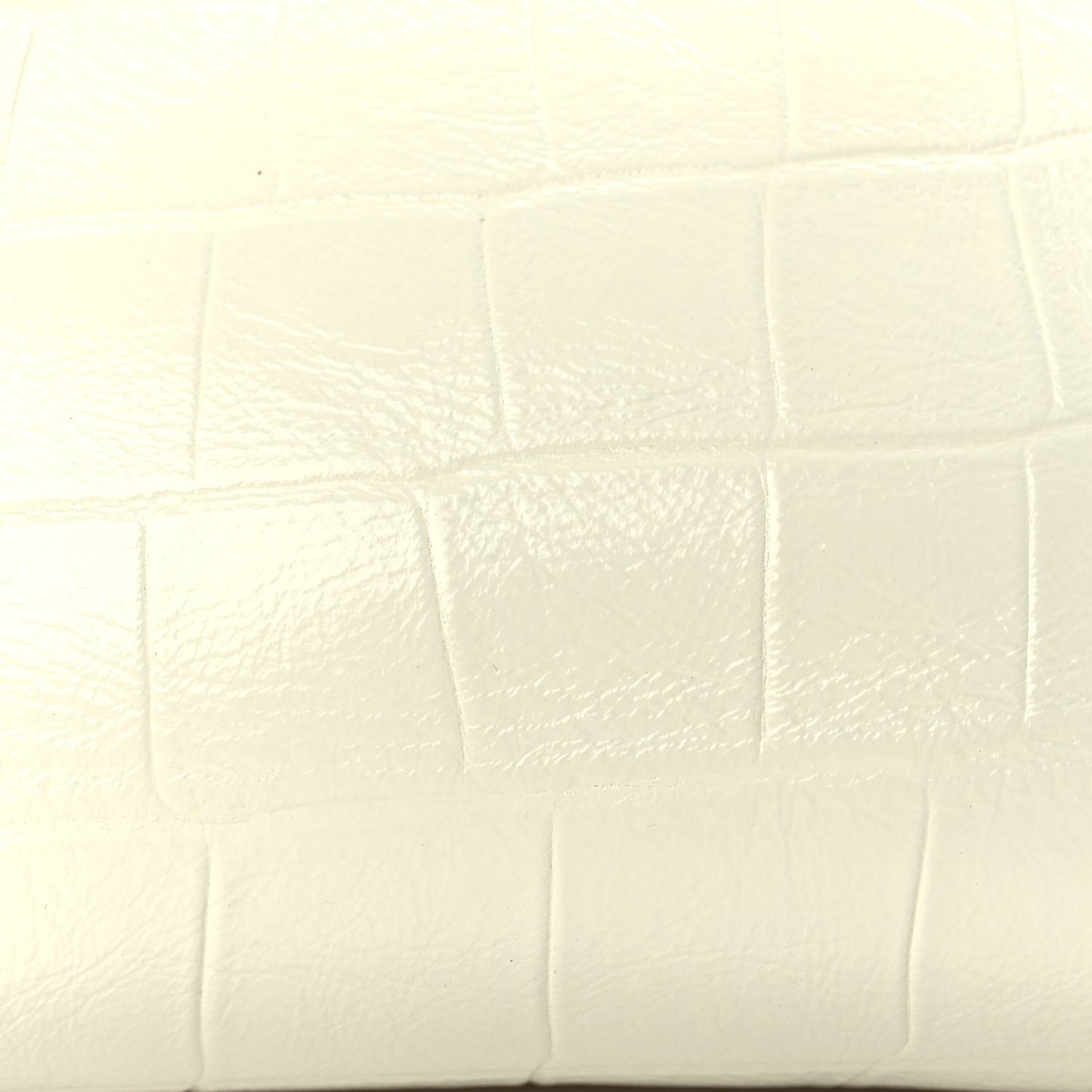 Jacquemus Calfskin Crocodile Embossed The Berlingot Clutch Light Ivory