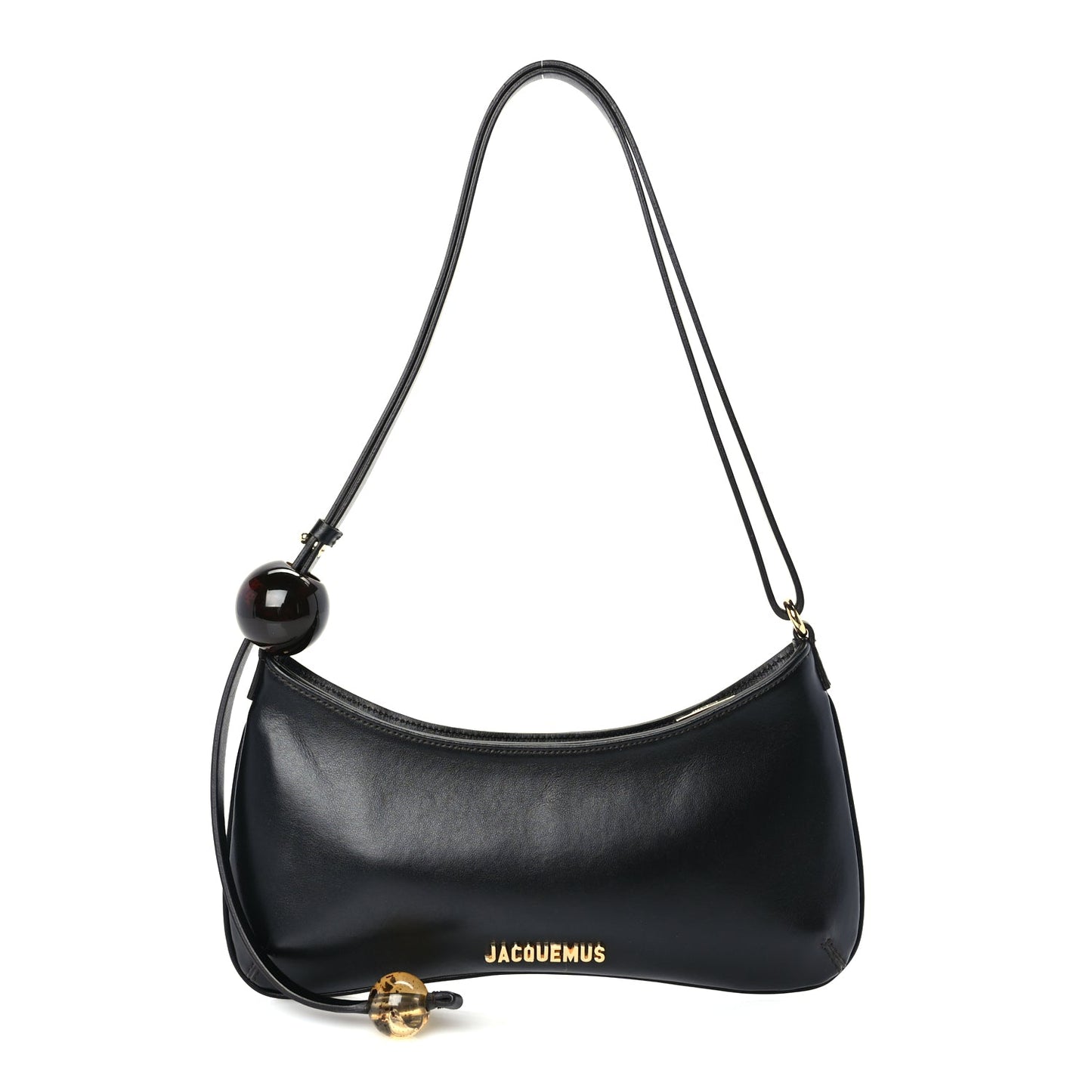 Jacquemus Smooth Calfskin Le Bisou Perle  Black