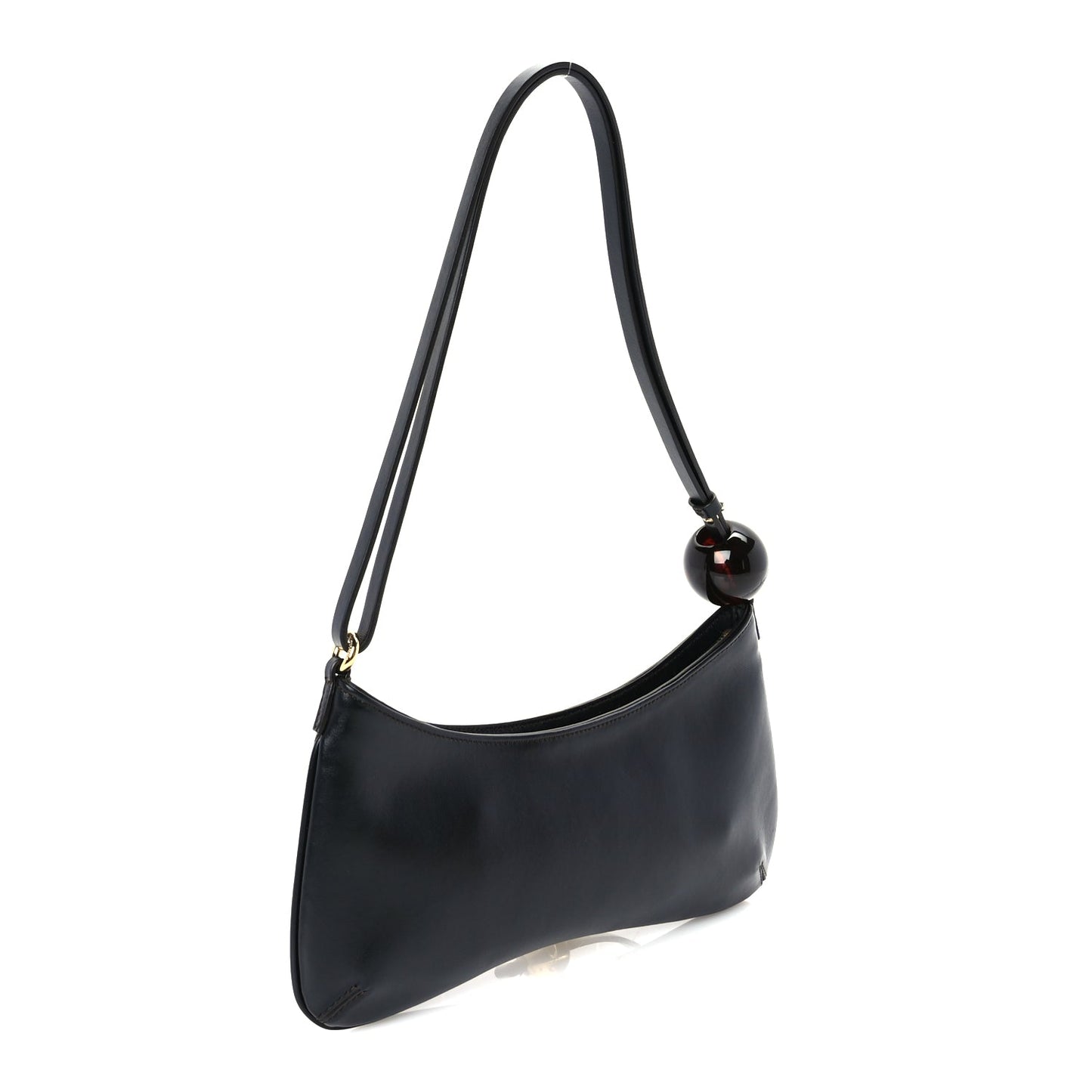 Jacquemus Smooth Calfskin Le Bisou Perle  Black