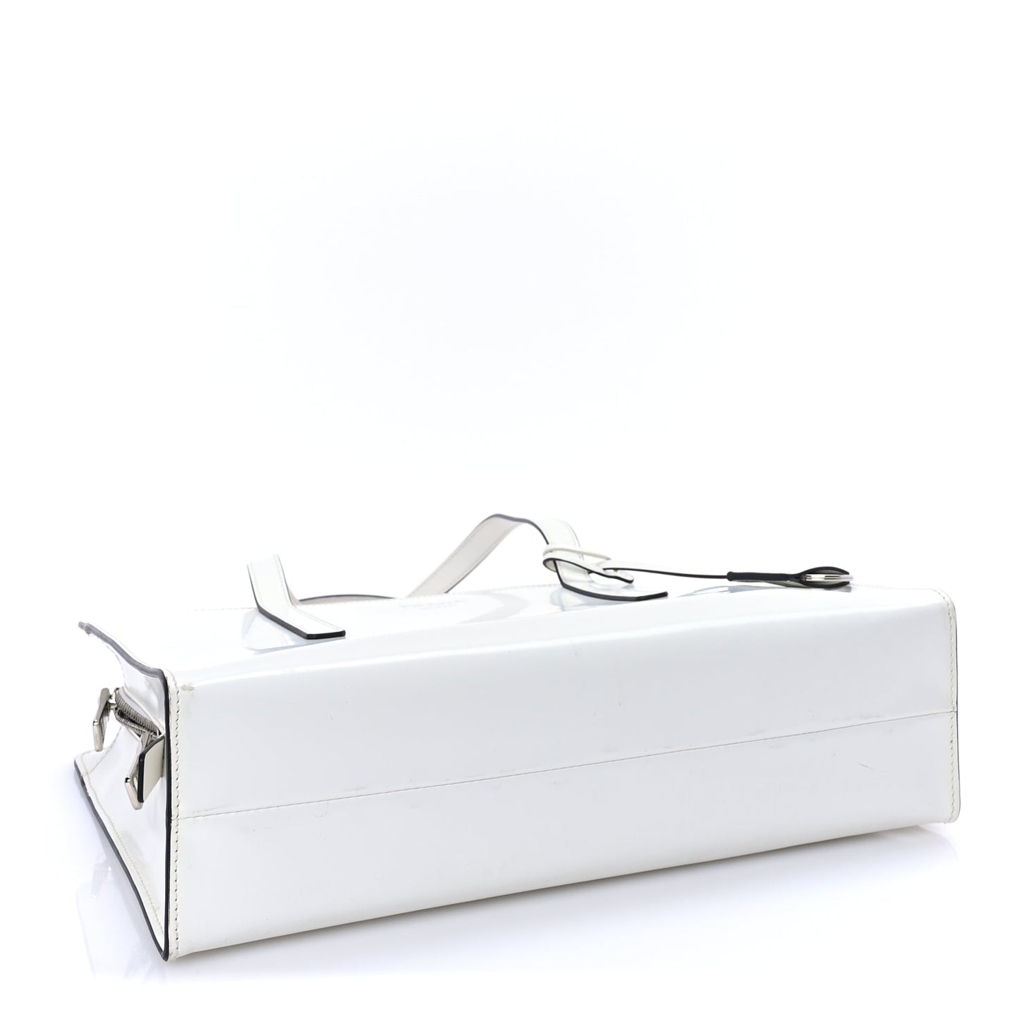 Prada Spazzolato Medium Re-Edition 1995 Double Handle Handbag White
