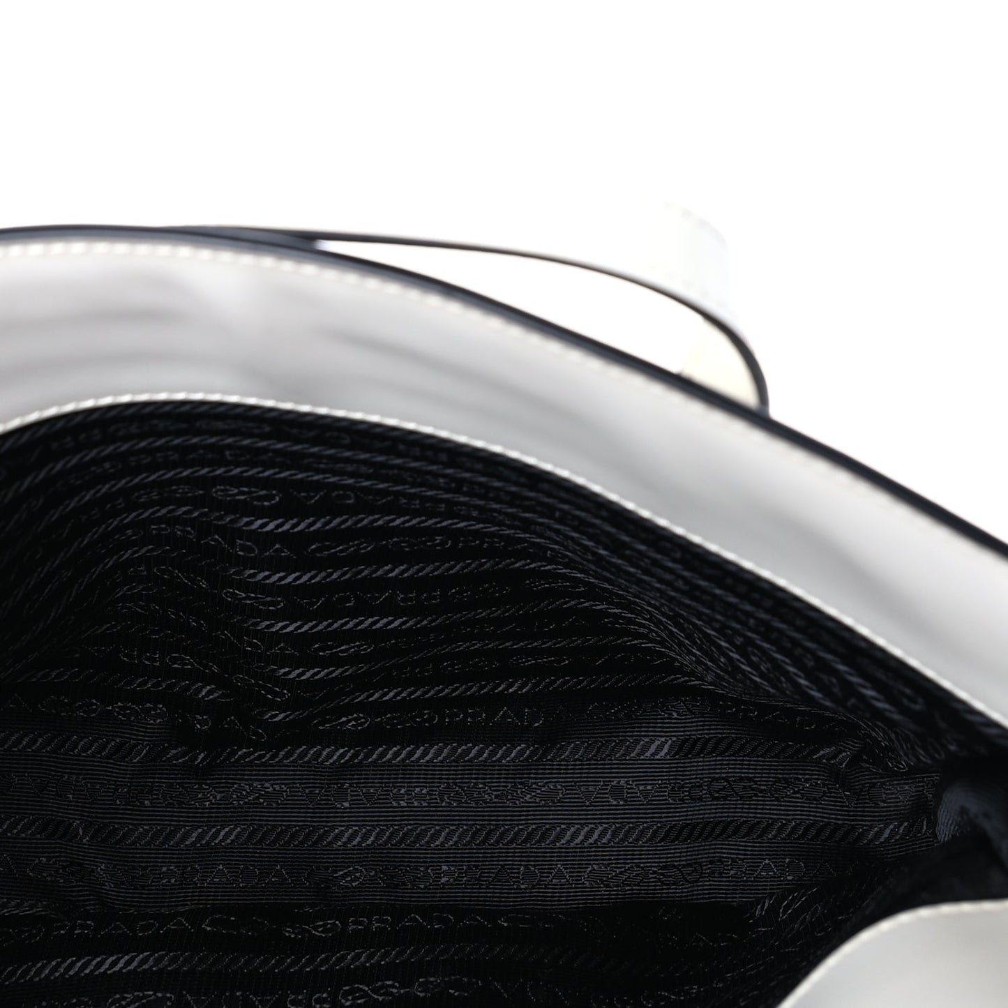 Prada Spazzolato Medium Re-Edition 1995 Double Handle Handbag White