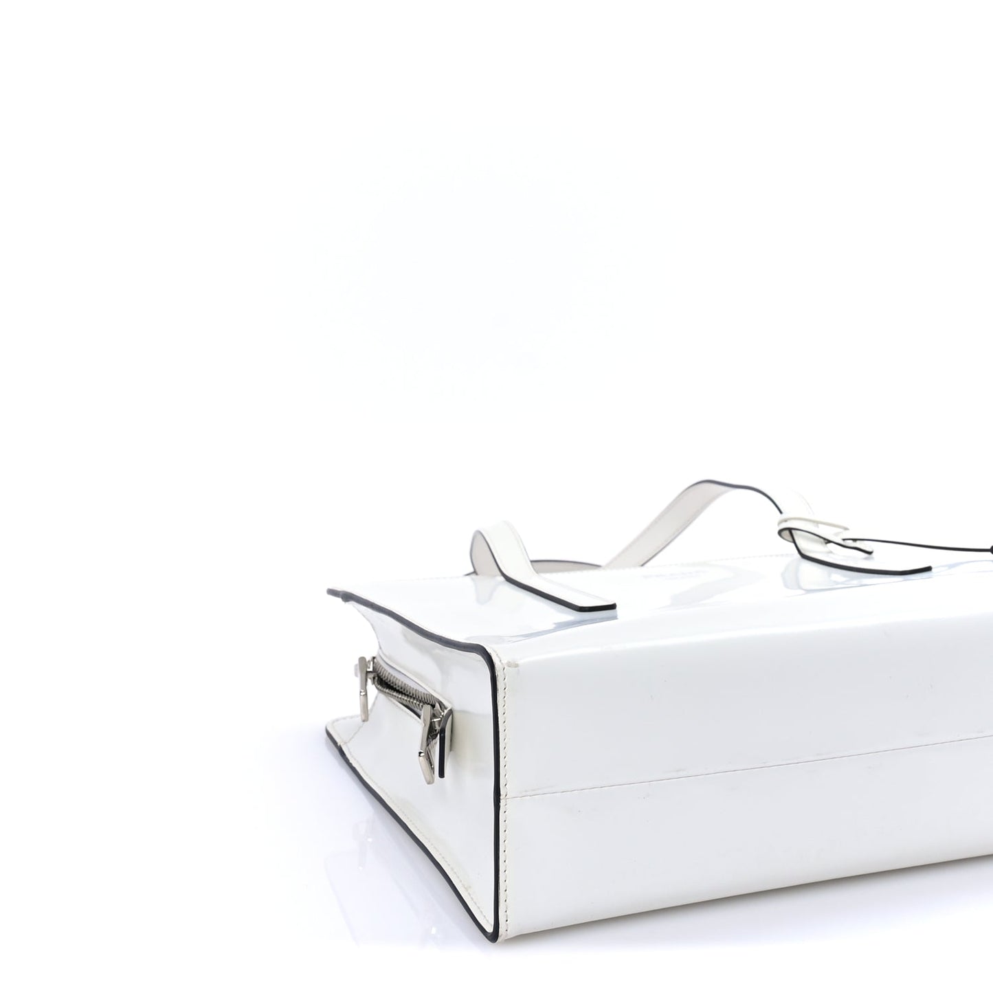 Prada Spazzolato Medium Re-Edition 1995 Double Handle Handbag White