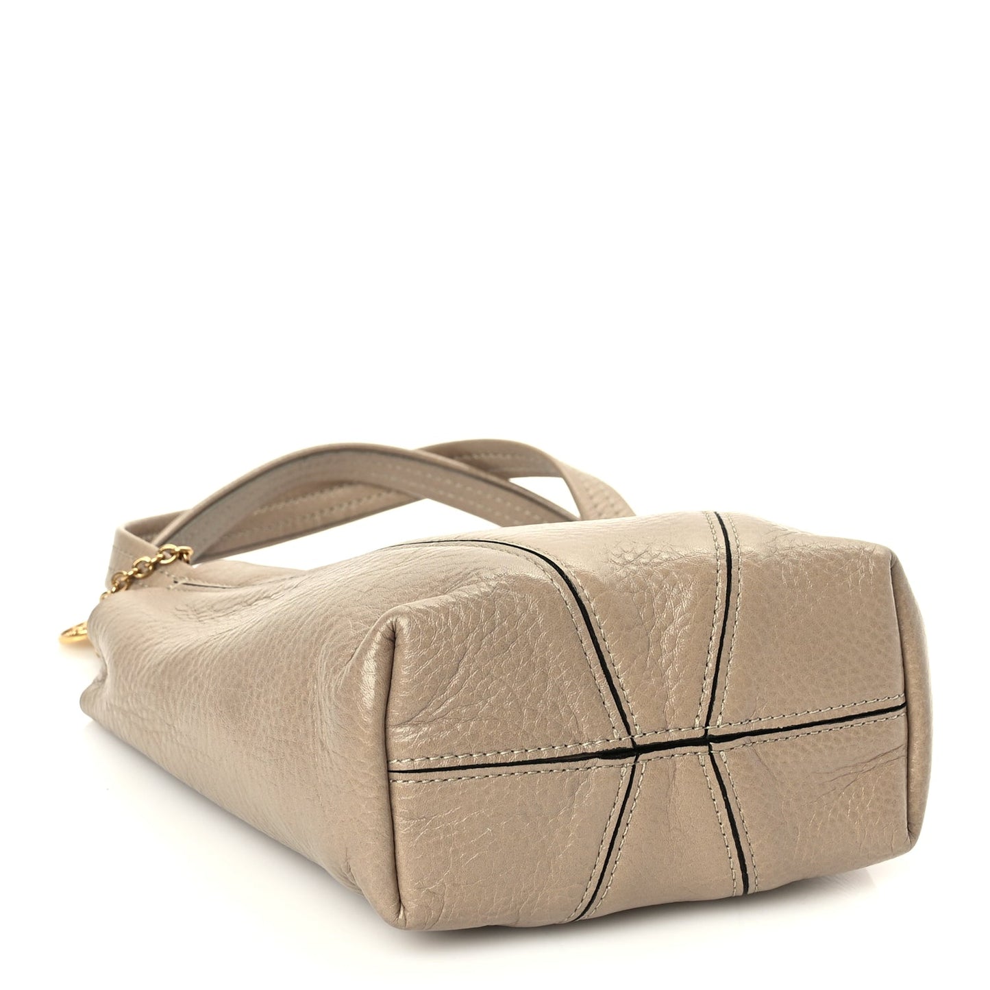 Chloe Grained Calfskin Small Spin Tote Boyish Brown