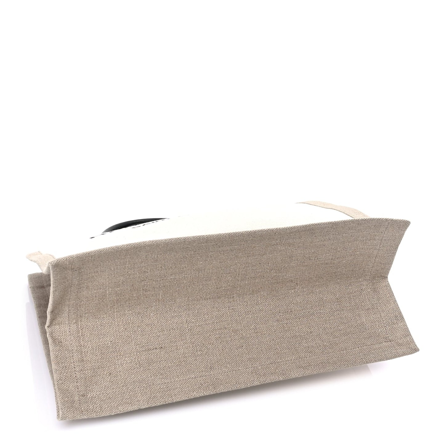 Saint Laurent Linen Calfskin Rive Gauche North South Tote Optic White