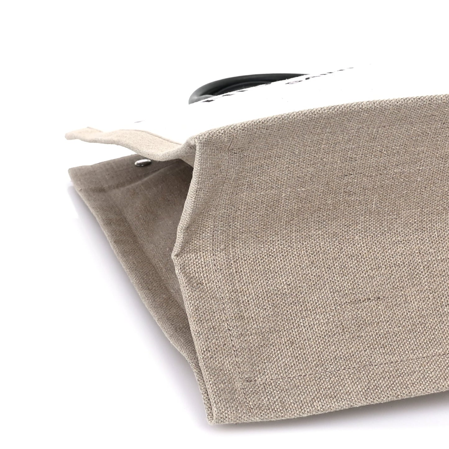 Saint Laurent Linen Calfskin Rive Gauche North South Tote Optic White