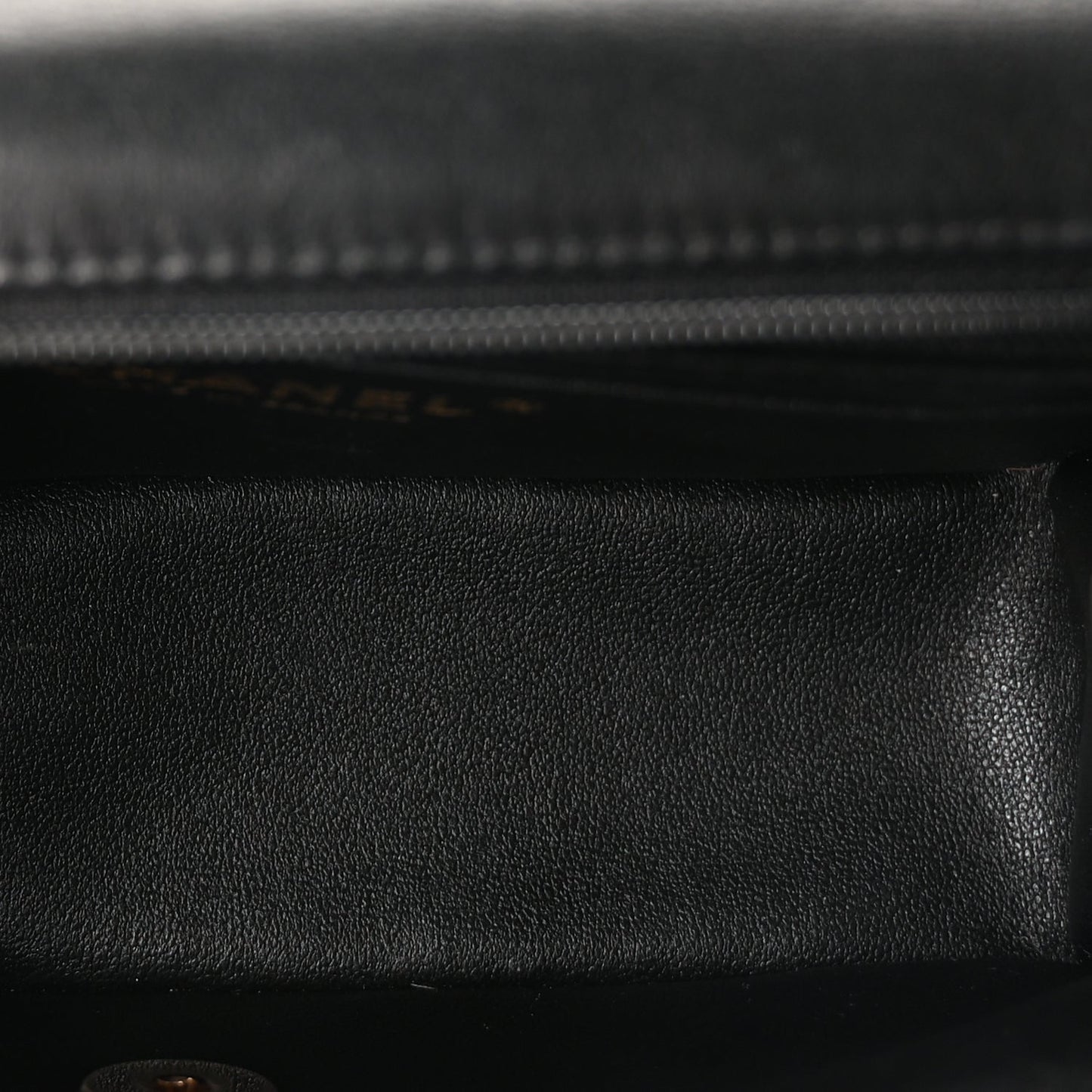Chanel Lambskin Quilted Mini Top Handle Rectangular Flap Black