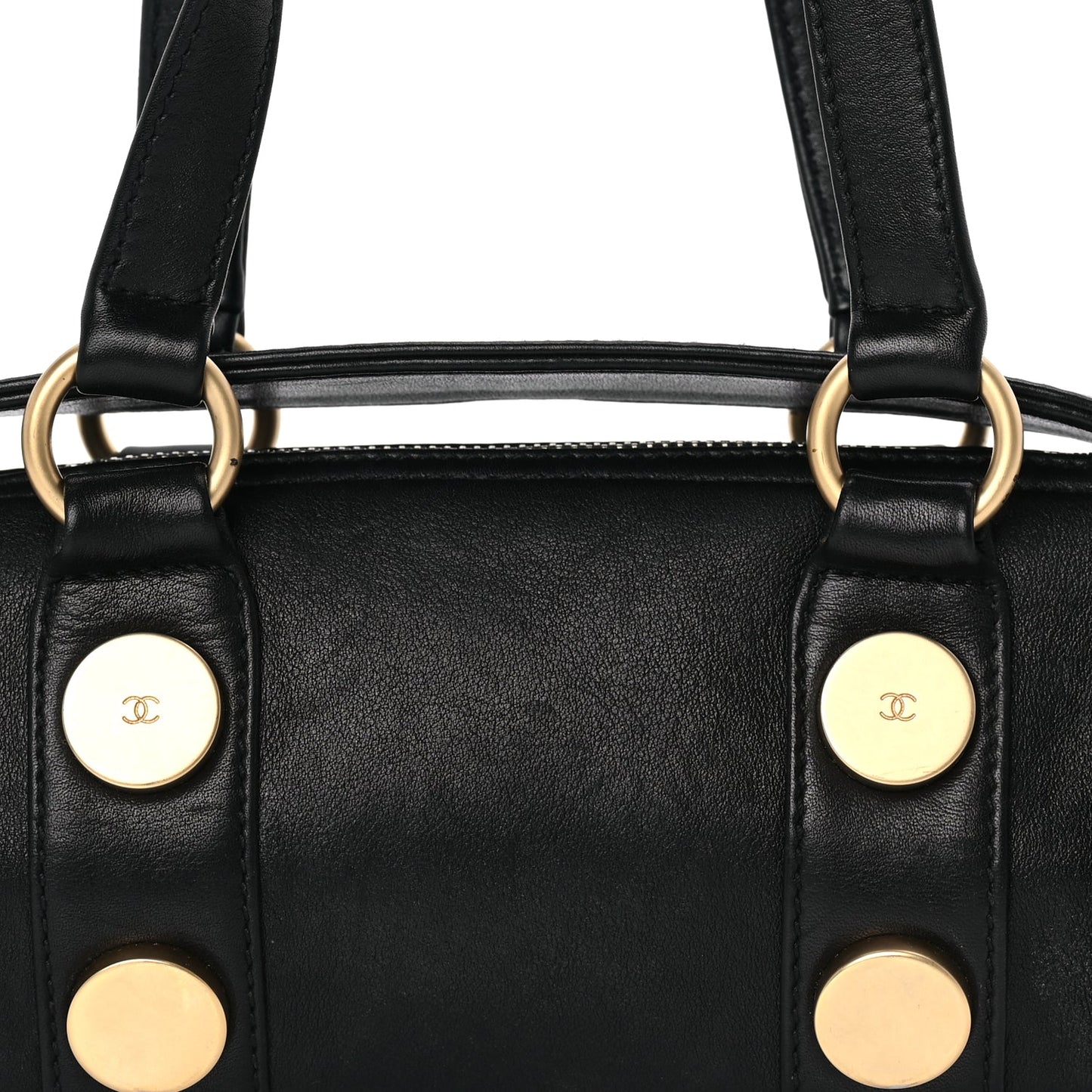Chanel Lambskin Studded CC Barrel Bag Black