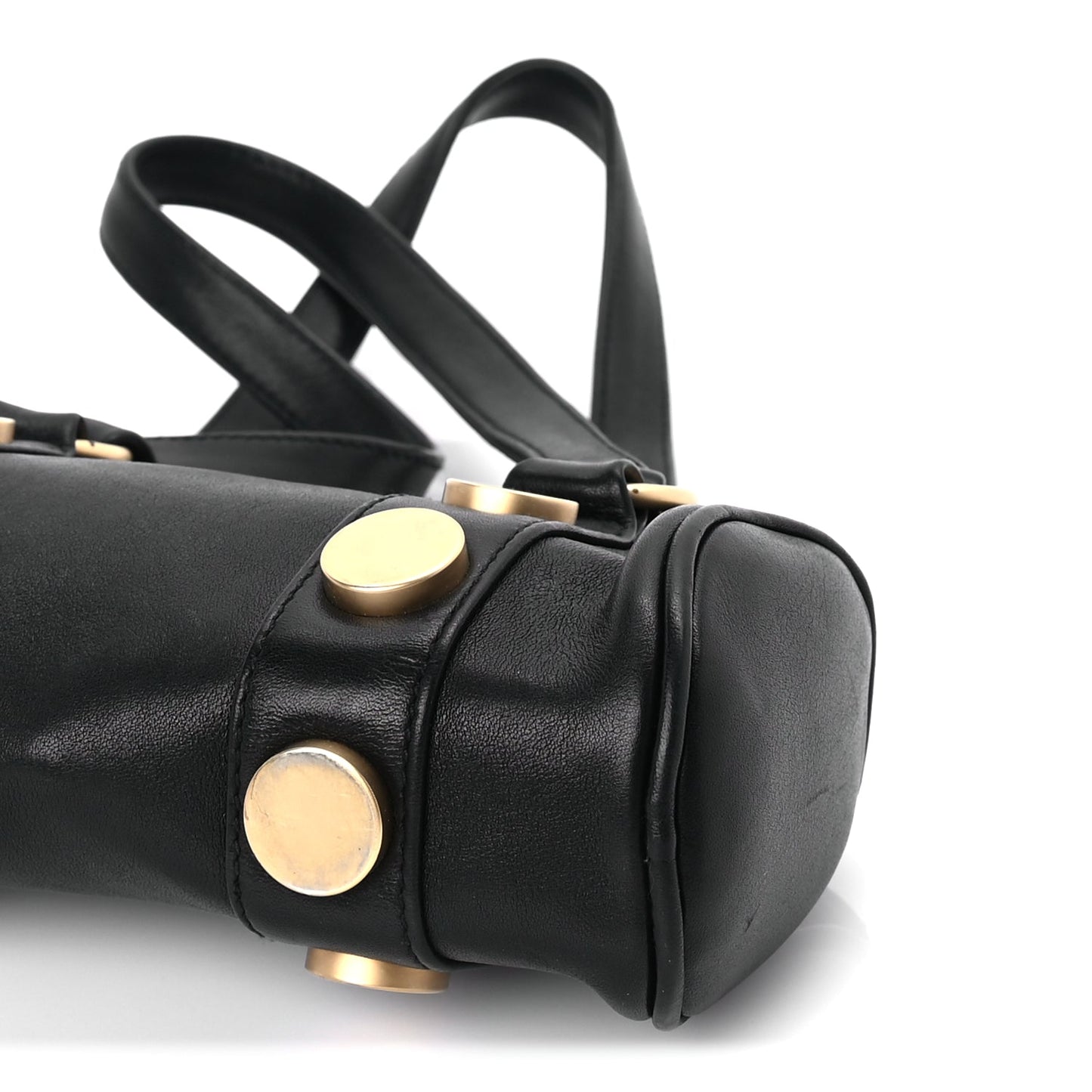 Chanel Lambskin Studded CC Barrel Bag Black