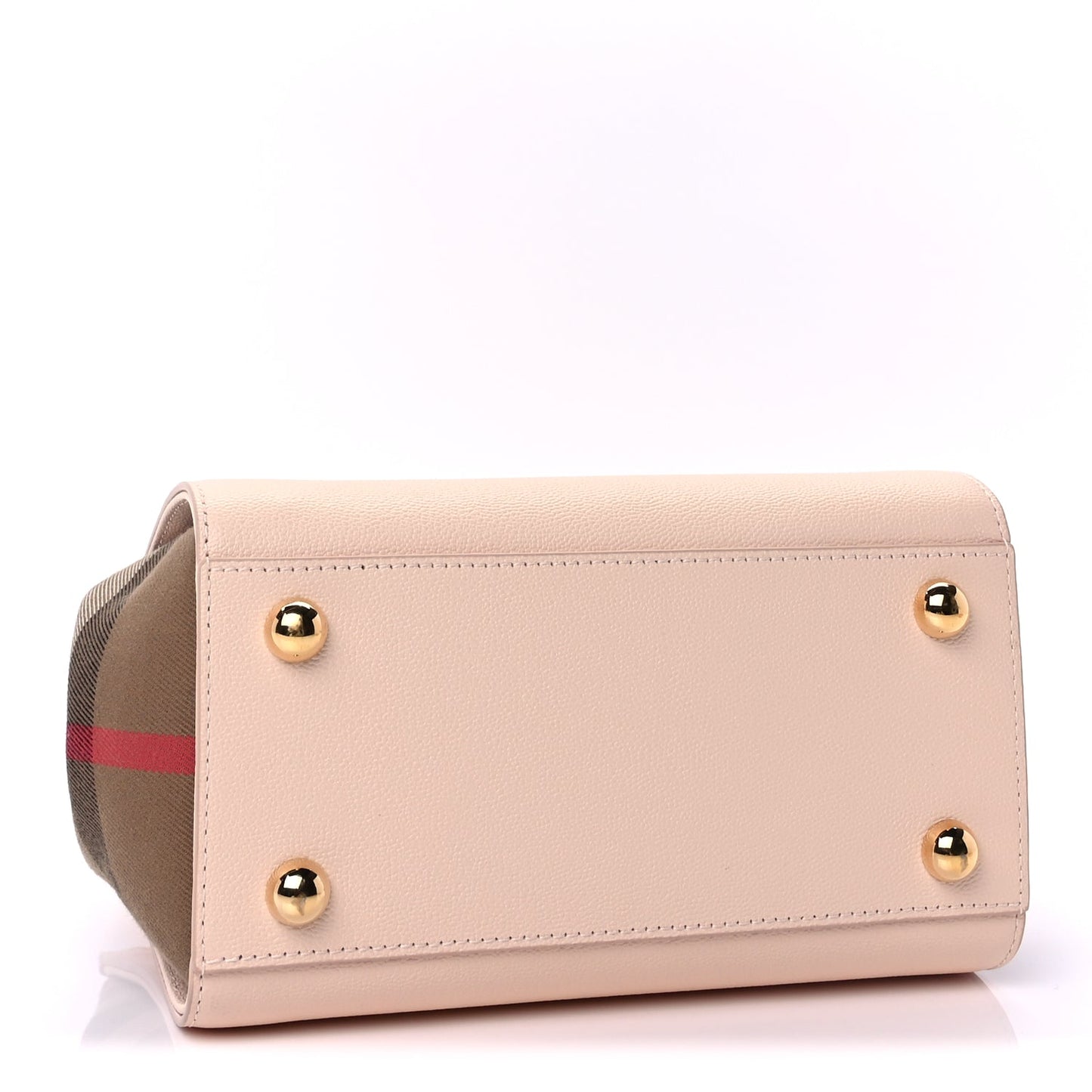 Burberry Calfskin Mega Check Mini Banwell Tote Pale Cameo