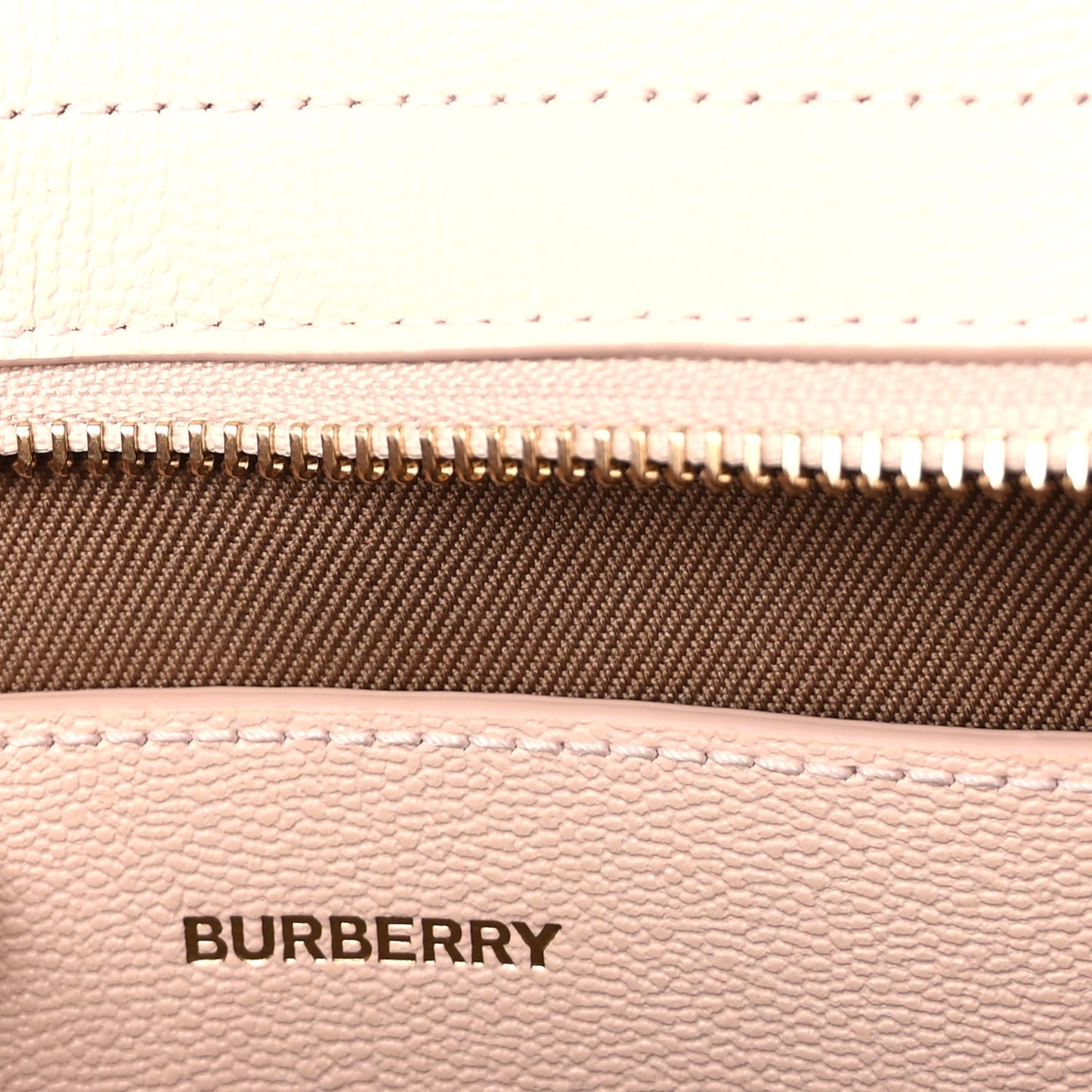 Burberry Calfskin Mega Check Mini Banwell Tote Pale Cameo