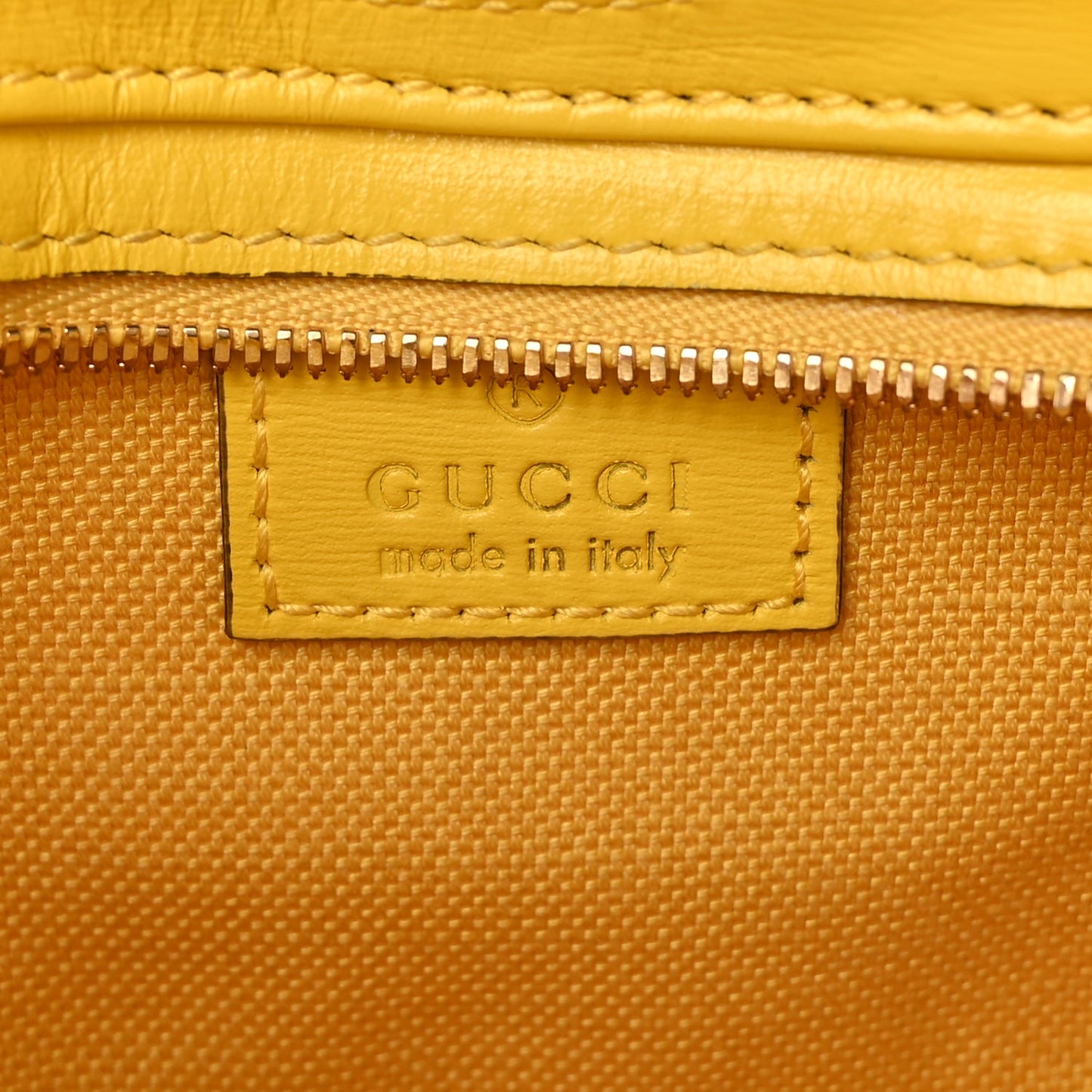 Gucci Calfskin Monogram Mini Moon Side Shoulder Bag Yellow