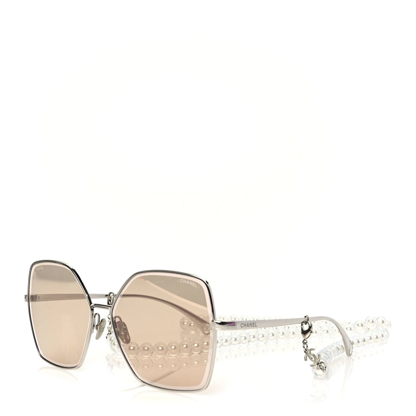 Chanel Butterfly Removable Pearl Chain Sunglasses 4262 Silver